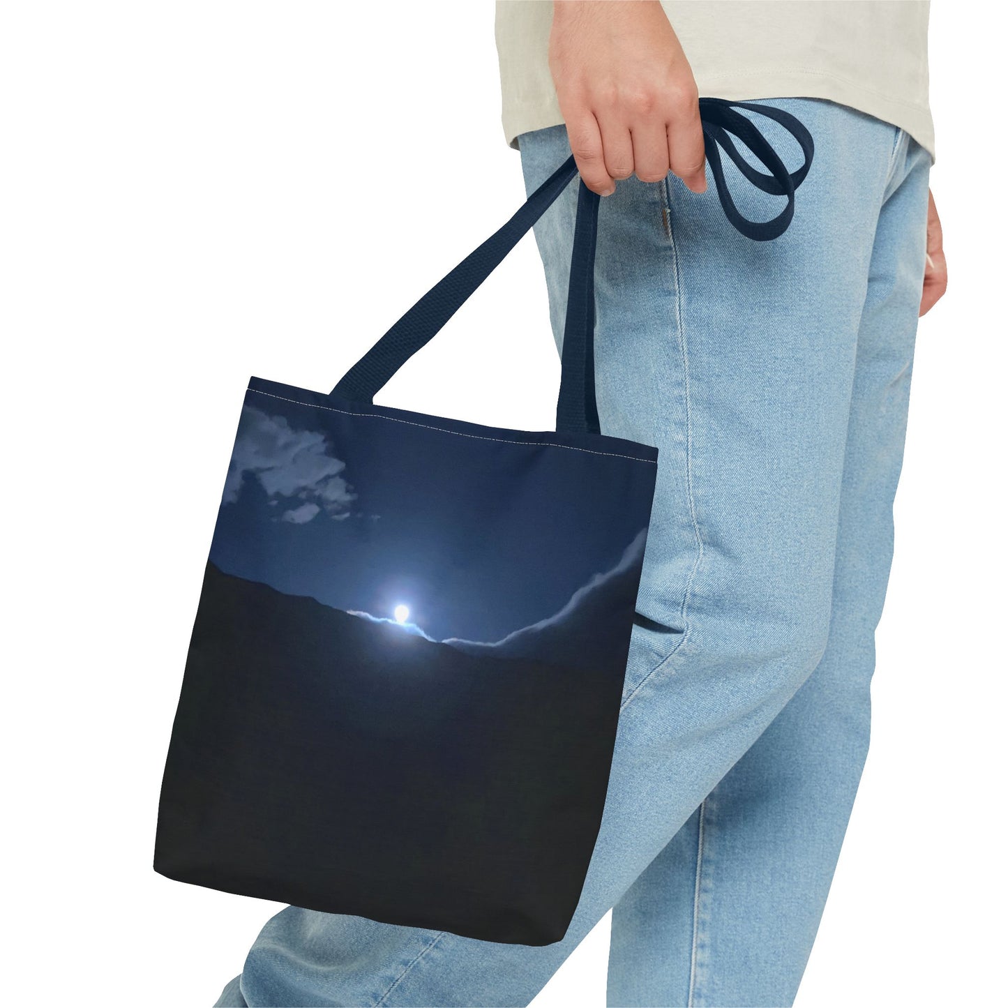 Norwegian Fjord Moon Tote Bag