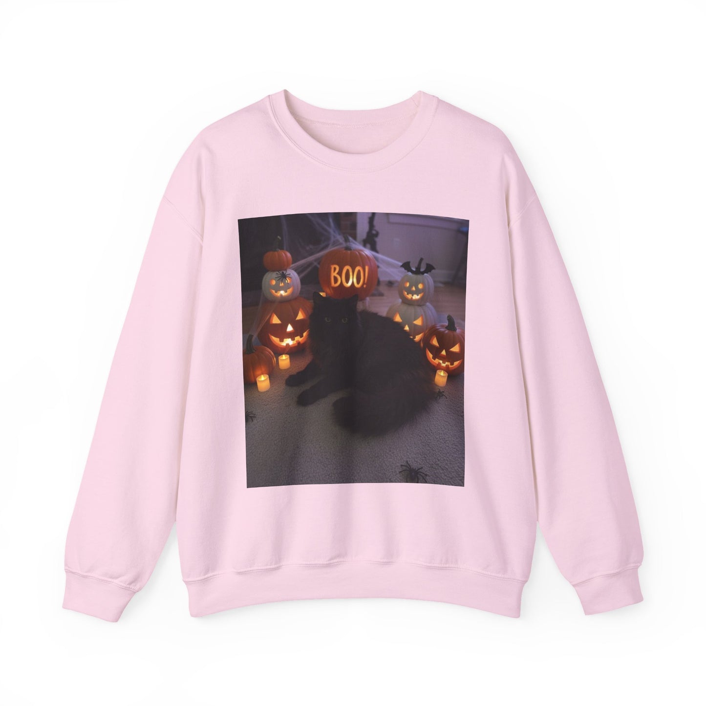 Halloween Cat Sweatshirt, Cozy Fall Apparel, Spooky Cat Crewneck, Unisex Sweatshirt, Boo Design Sweatshirt