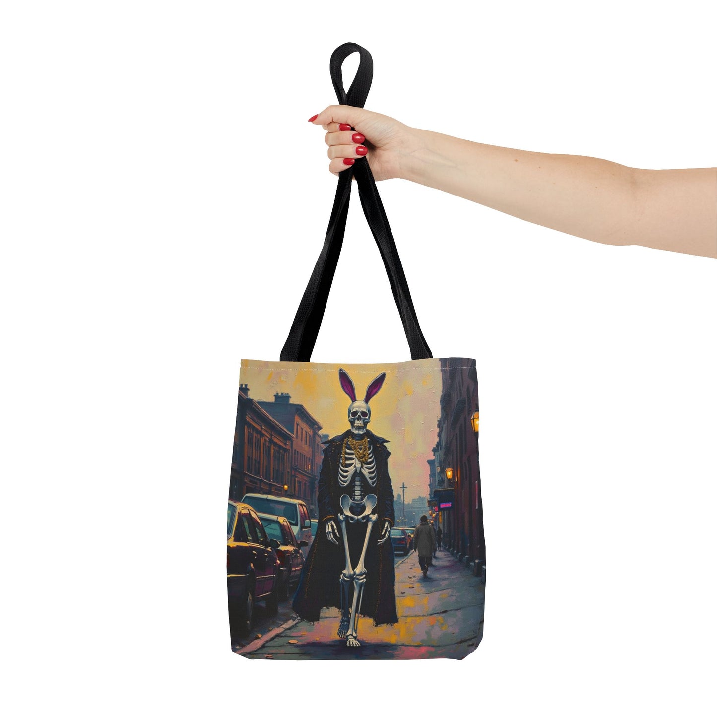 Tote Bag Andy Warhol Style Skeleton Halloween Bunny