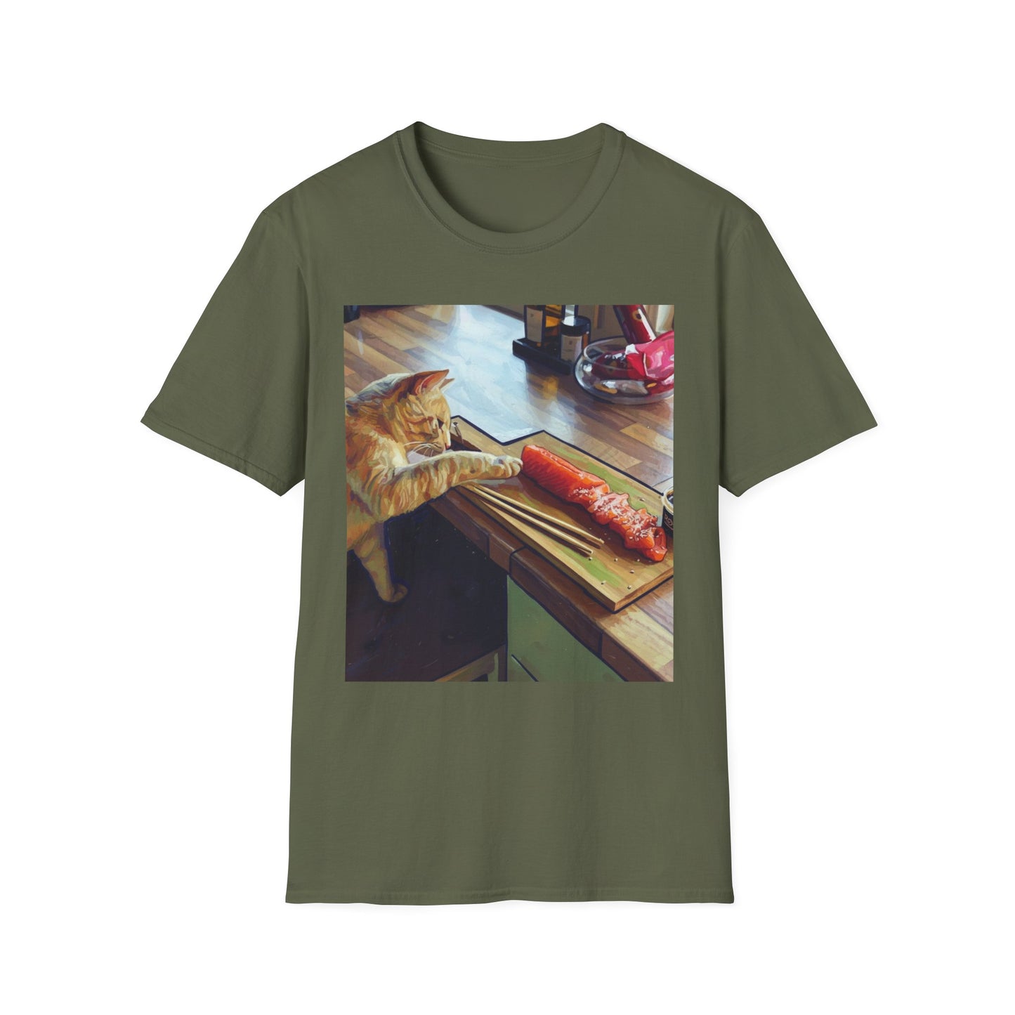Cat Eating Sushi T-Shirt