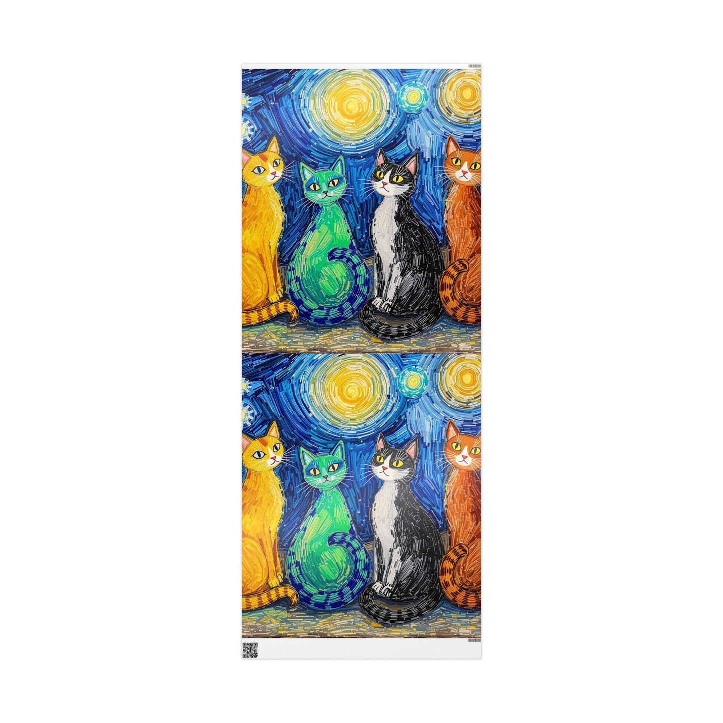 Gift Wrapping Paper - Van Gogh Cats Style Unique Design