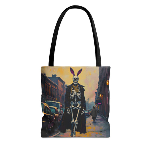 Tote Bag Andy Warhol Style Skeleton Halloween Bunny
