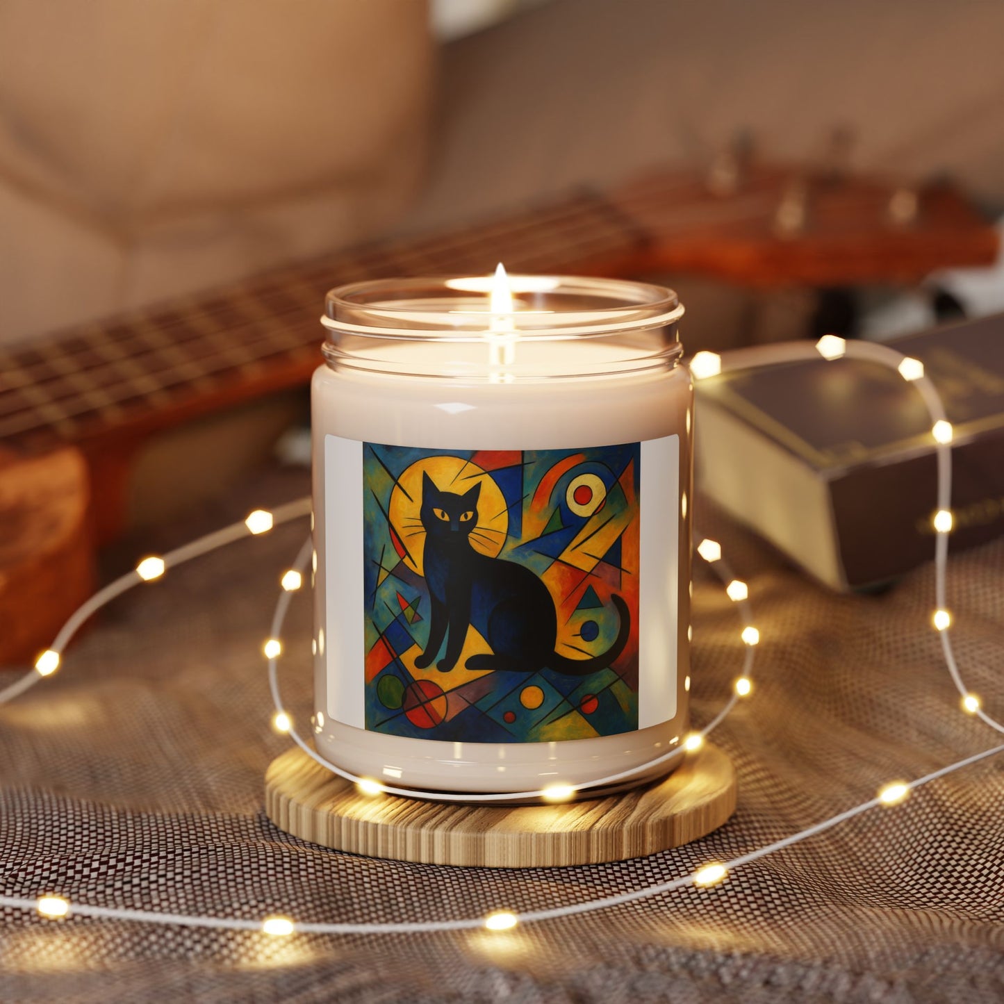 Soy Candle, Kandinsky Cat Scented Candle 9oz