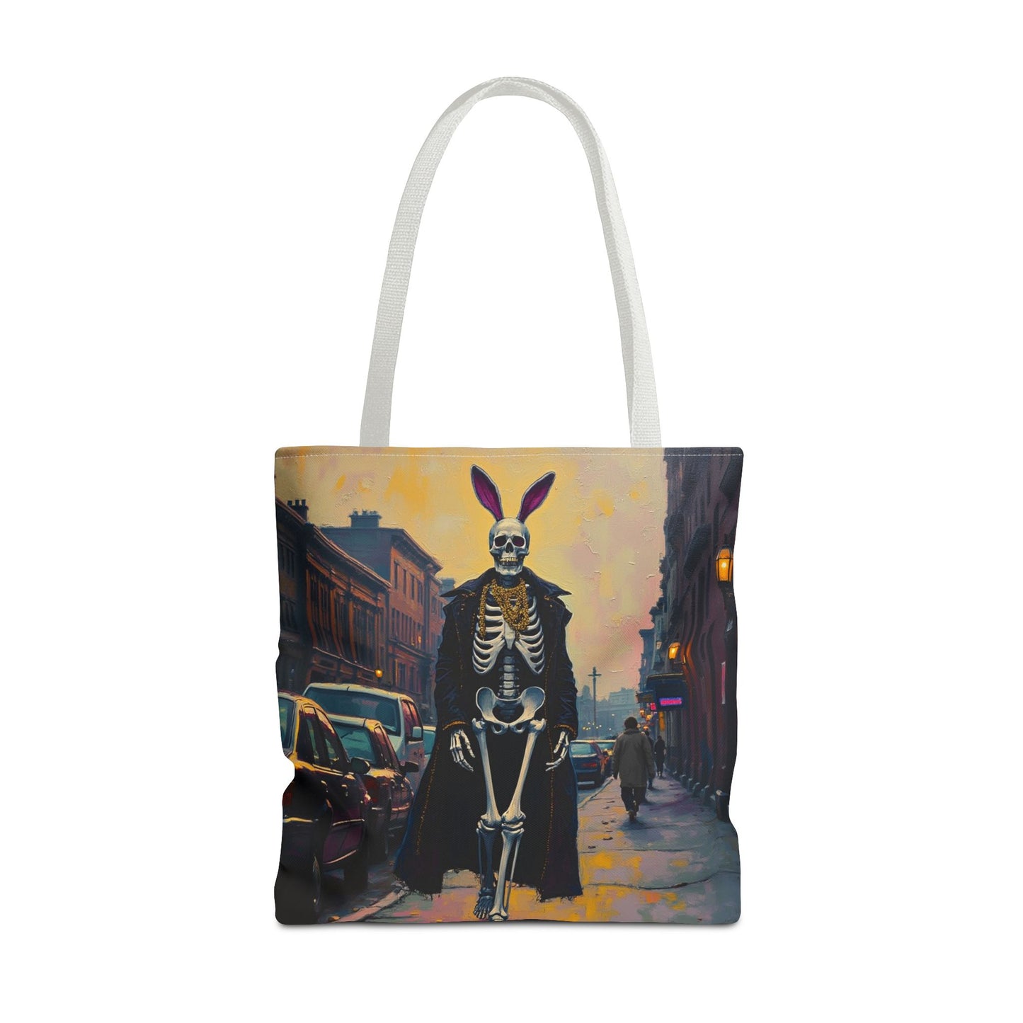 Tote Bag Andy Warhol Style Skeleton Halloween Bunny