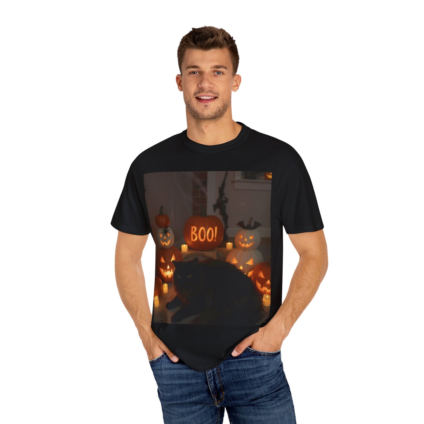 Spooky Cat T-Shirt, Halloween Shirt, Unisex Tee, Boo Graphic Tee, Fall Fashion, Pet Lover Gift
