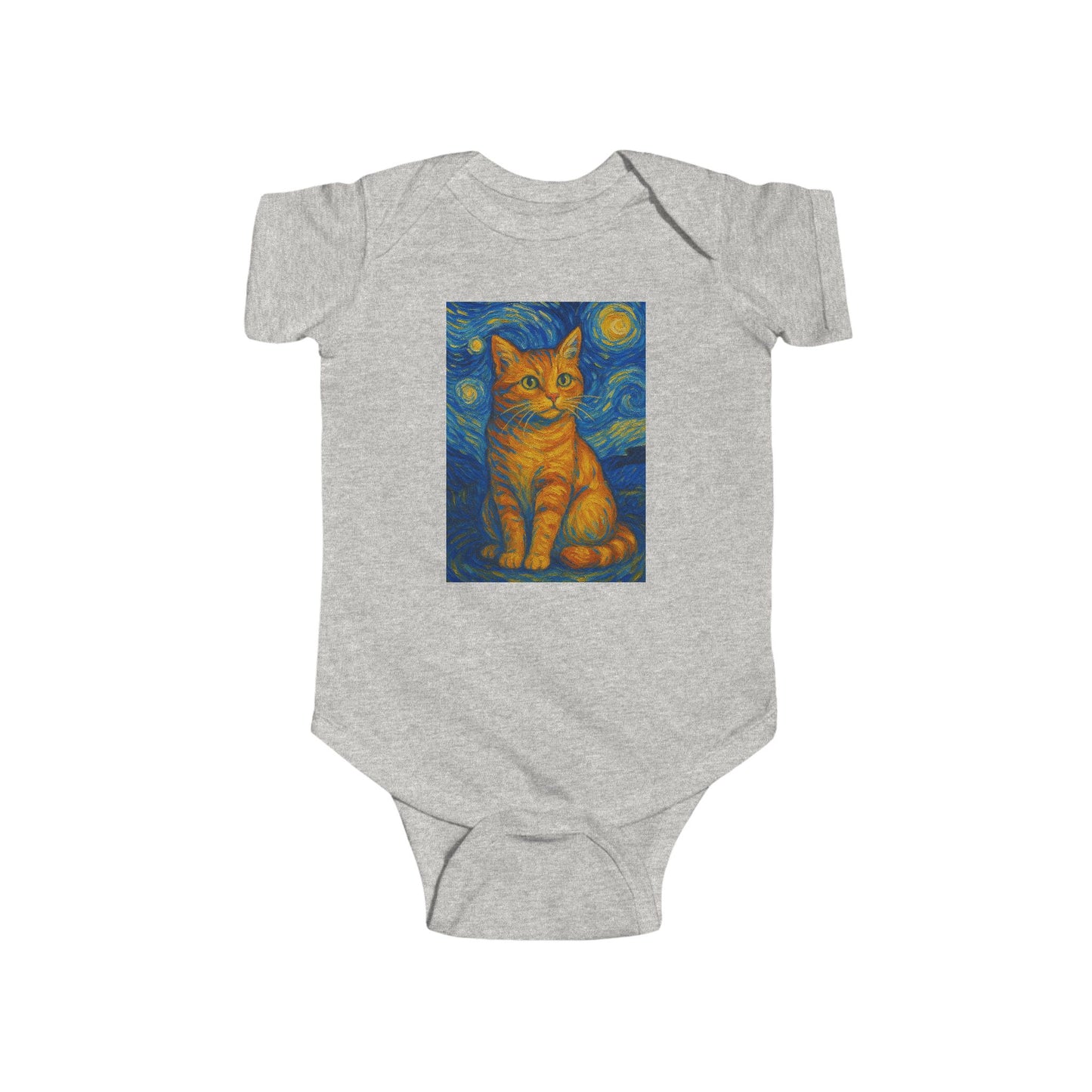 Infant Bodysuit - Van Gogh Style Cat, Love Cats