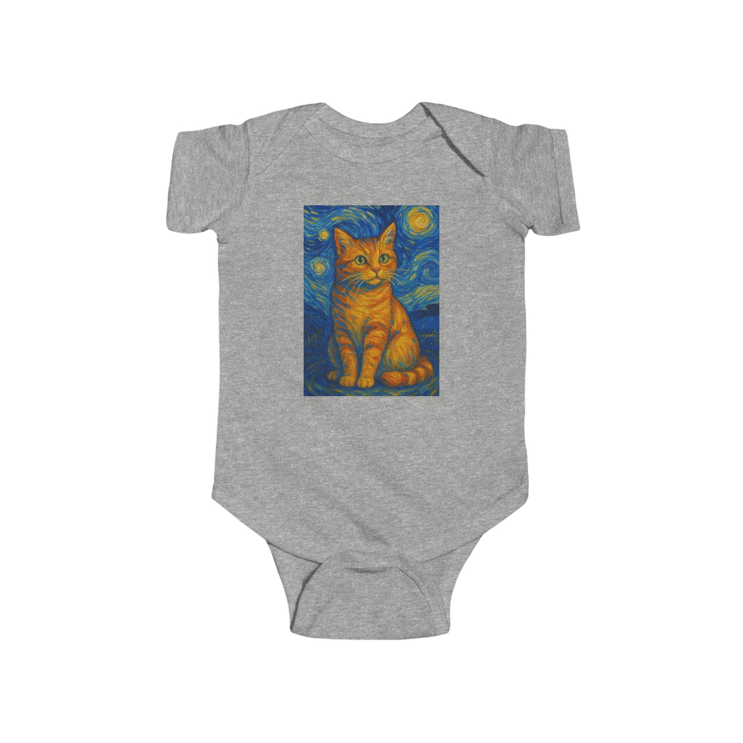 Infant Bodysuit - Van Gogh Style Cat, Love Cats