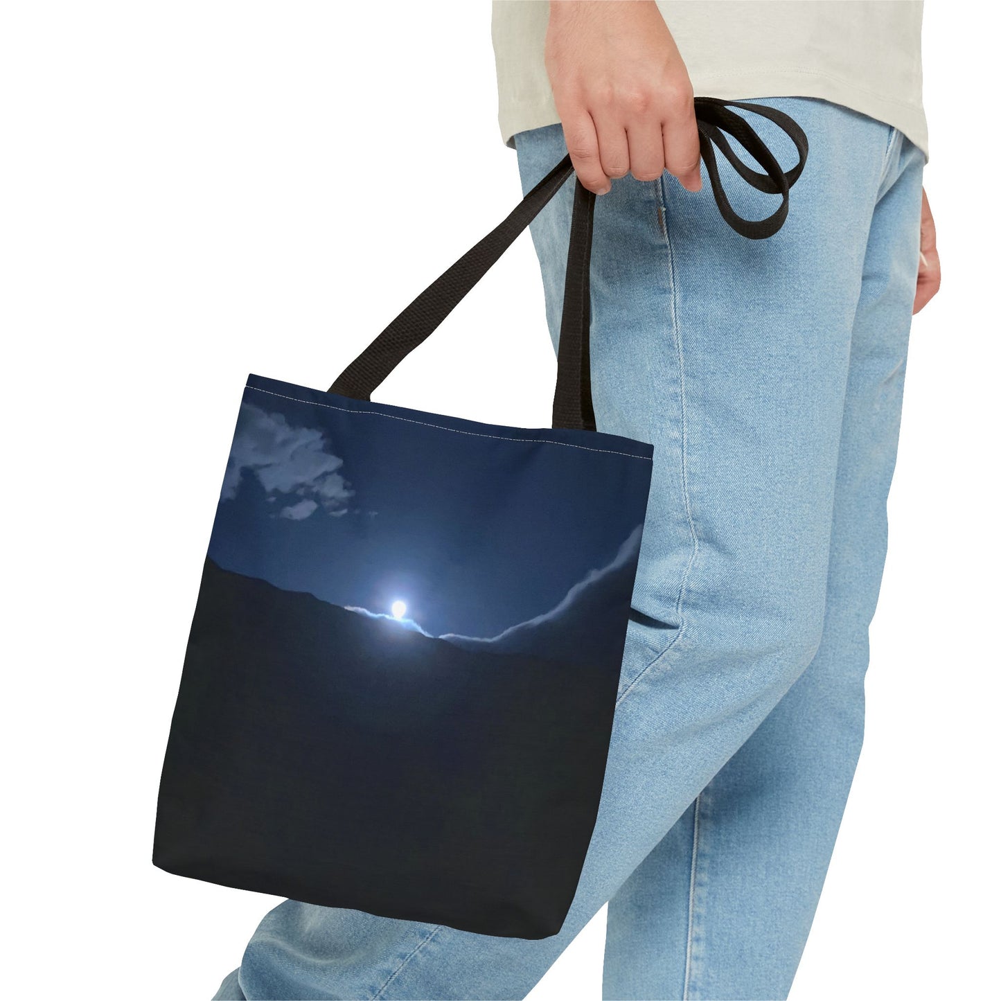 Norwegian Fjord Moon Tote Bag