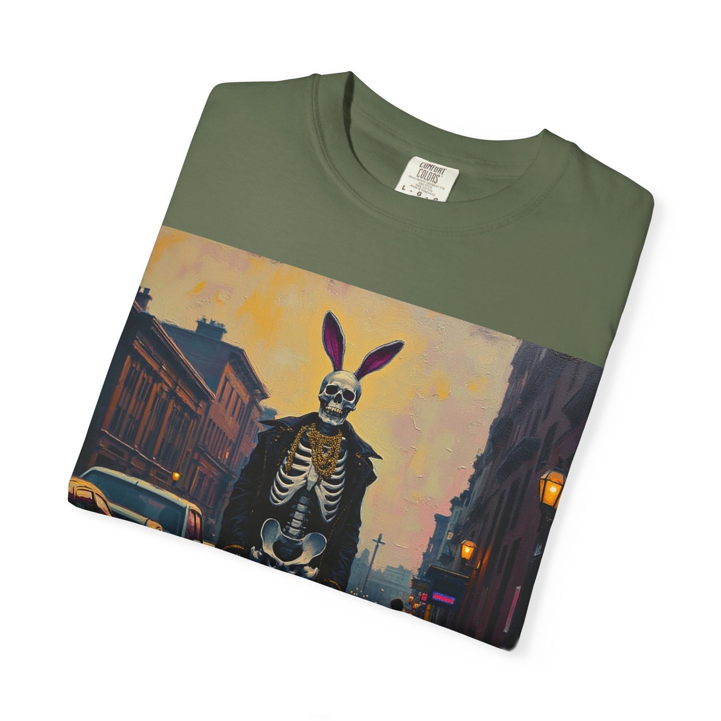 Skeleton Bunny Unisex T-Shirt, Cool Halloween Tee, Vintage Style Shirt, Spooky Fashion, Casual Wear, Gift for Men and Women