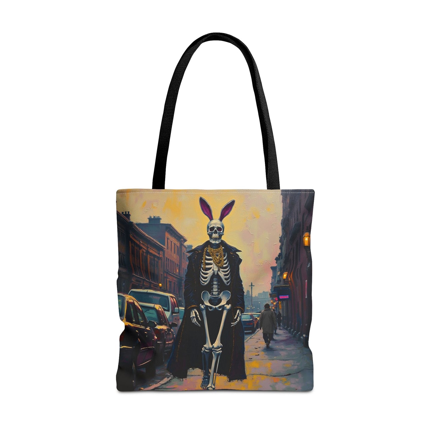 Tote Bag Andy Warhol Style Skeleton Halloween Bunny