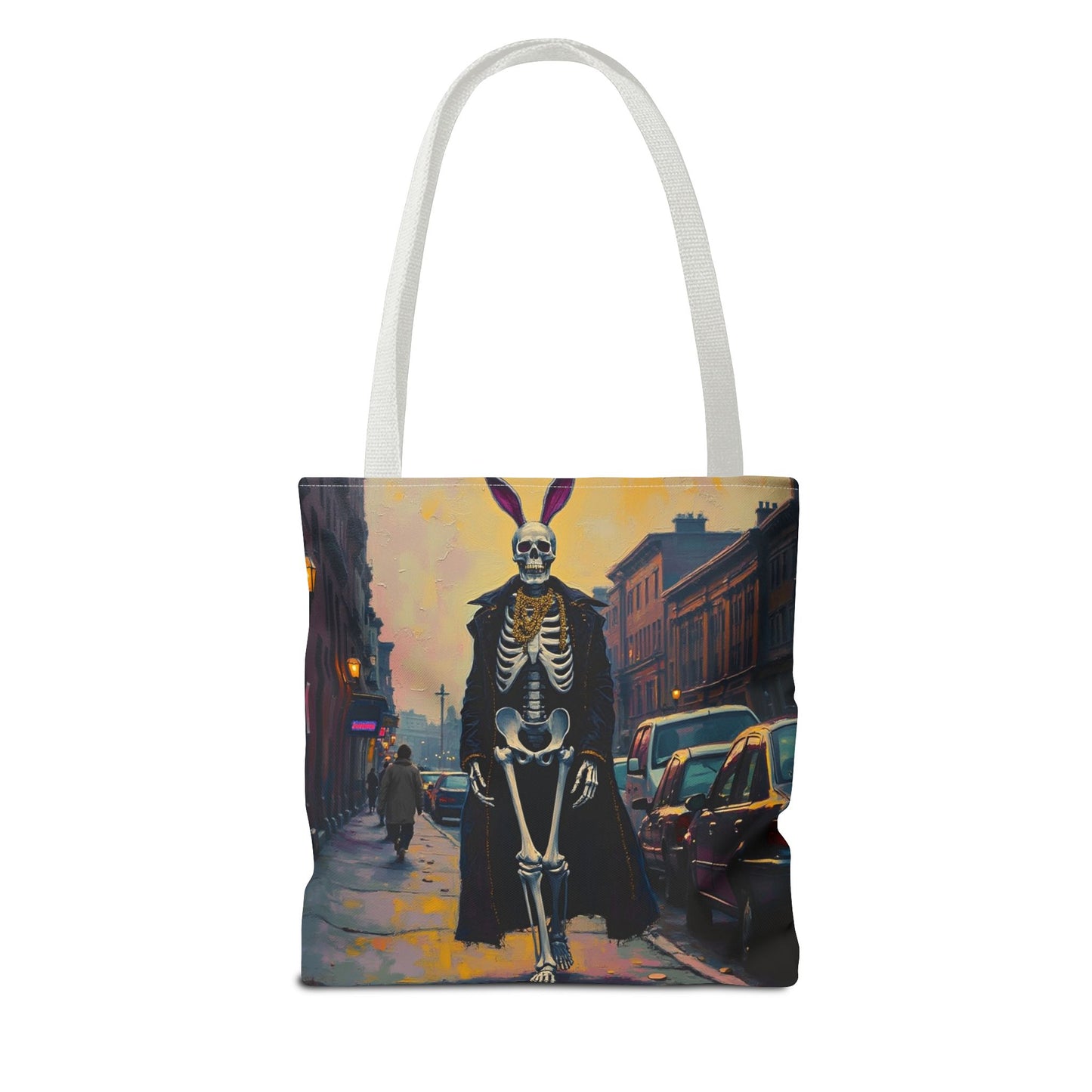 Tote Bag Andy Warhol Style Skeleton Halloween Bunny