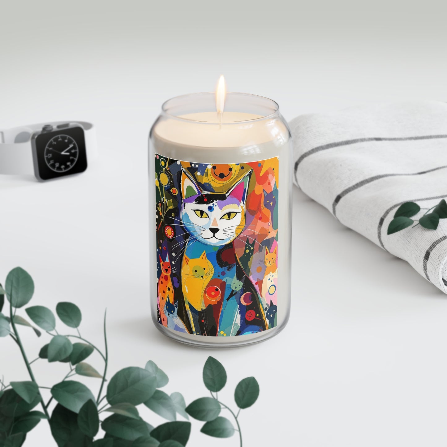 Soy Candle, Cat Print