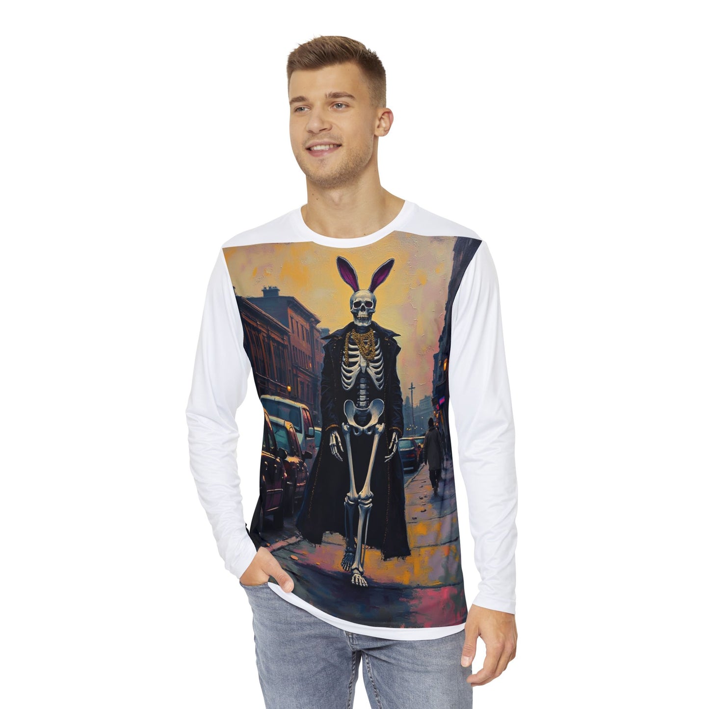 Long Sleeve Shirt Andy Warhol Style Halloween Bunny Men's