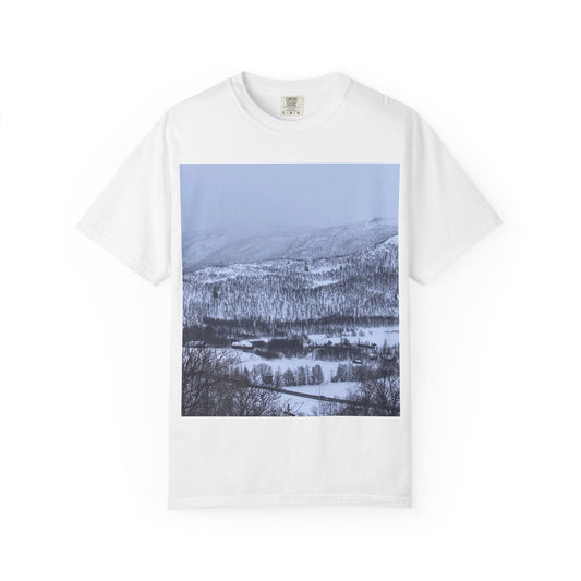 Winter Landscape Unisex T-Shirt, Cozy Tee, Gift for Nature Lovers, Outdoor Adventure Shirt, Casual Apparel