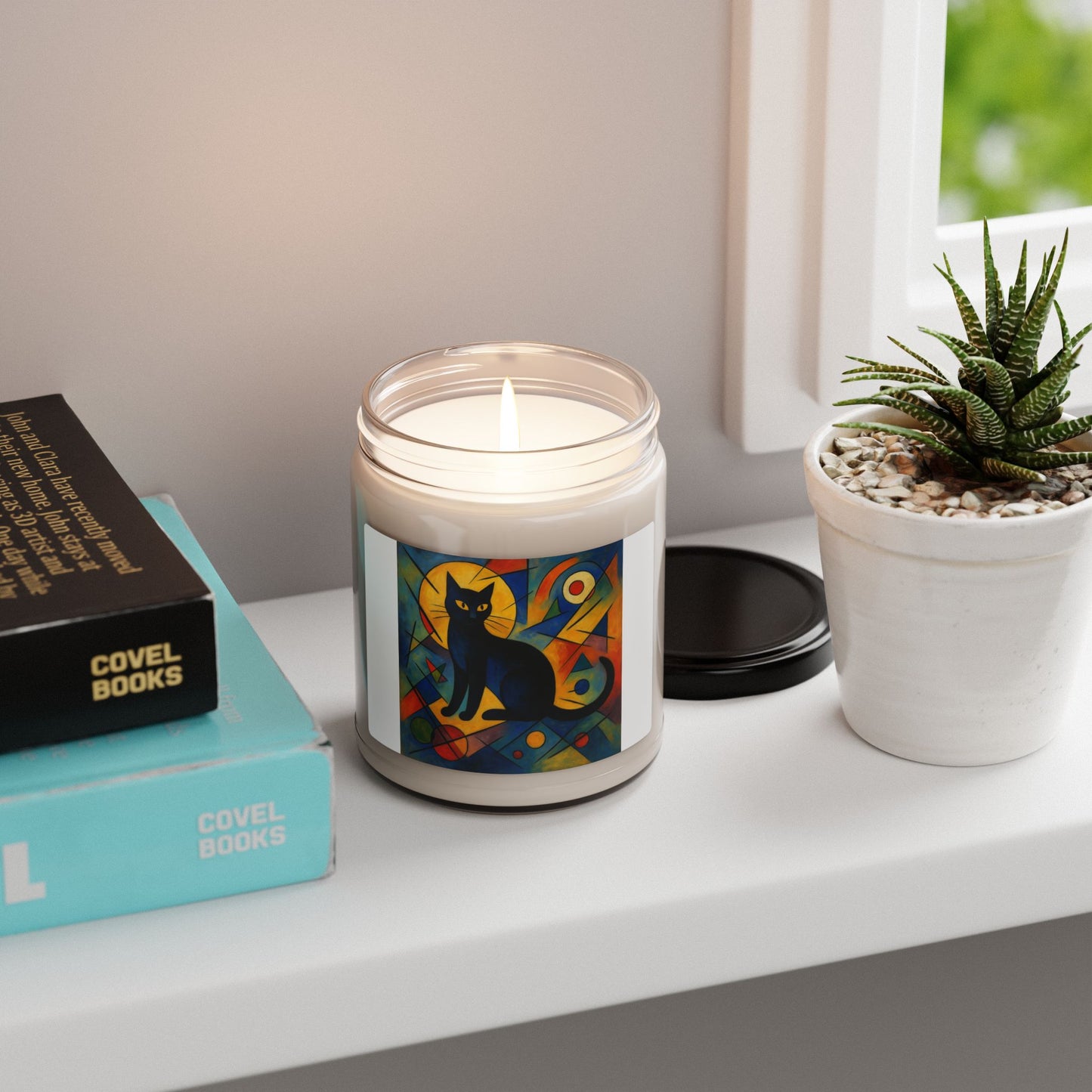 Soy Candle, Kandinsky Cat Scented Candle 9oz