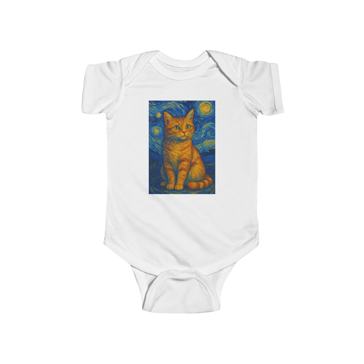 Infant Bodysuit - Van Gogh Style Cat, Love Cats
