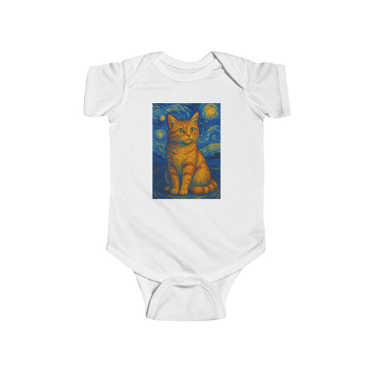 Infant Bodysuit - Van Gogh Style Cat, Love Cats