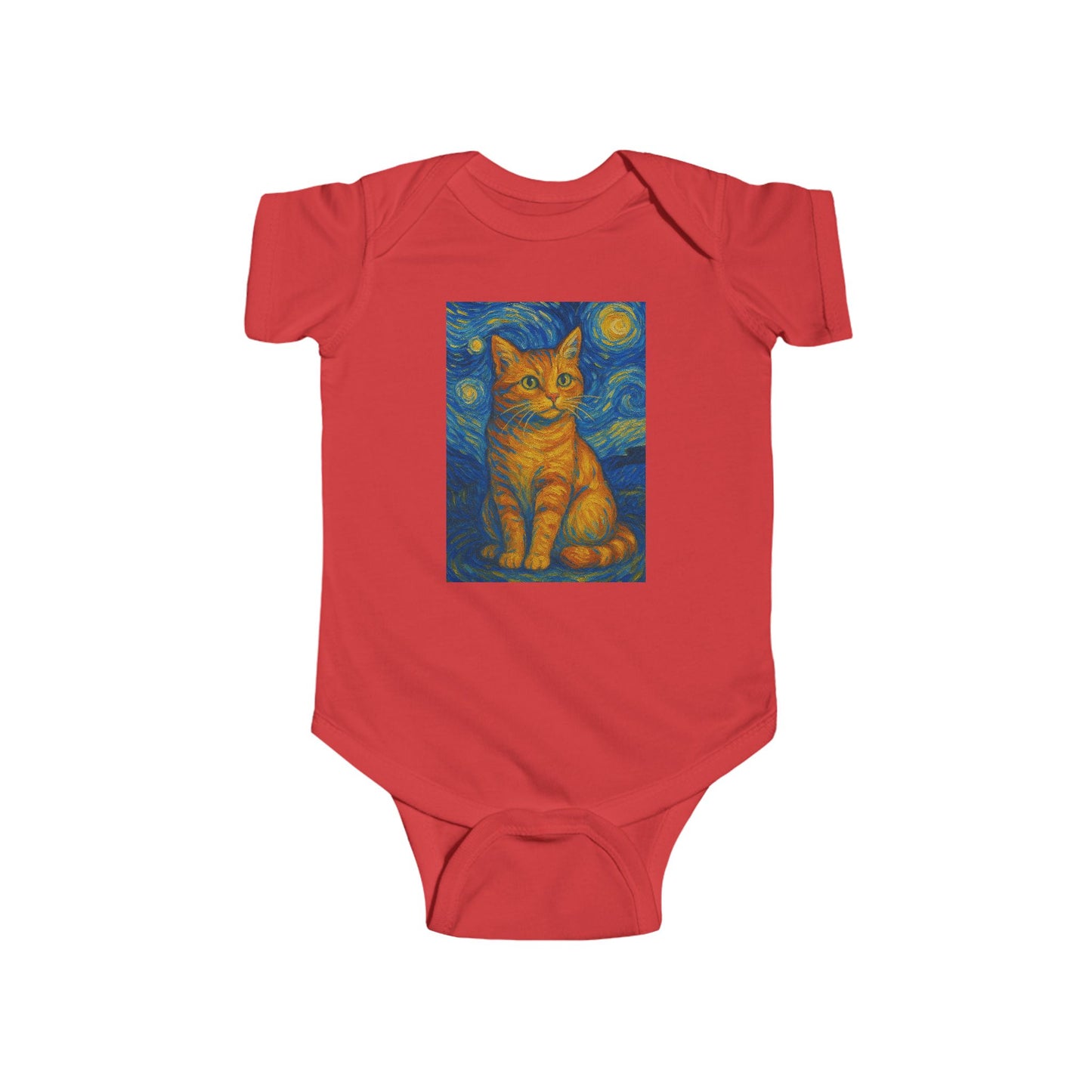 Infant Bodysuit - Van Gogh Style Cat, Love Cats