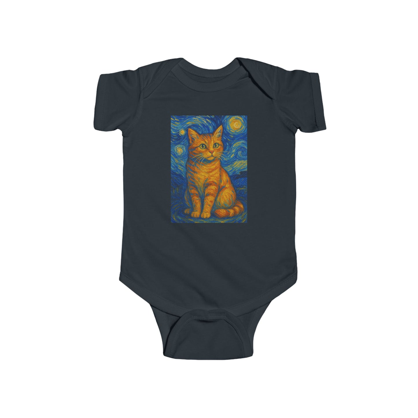 Infant Bodysuit - Van Gogh Style Cat, Love Cats