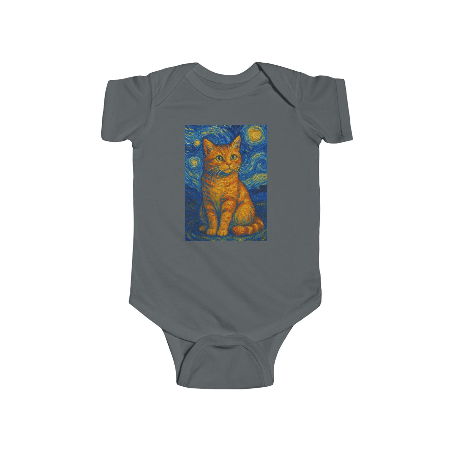 Infant Bodysuit - Van Gogh Style Cat, Love Cats