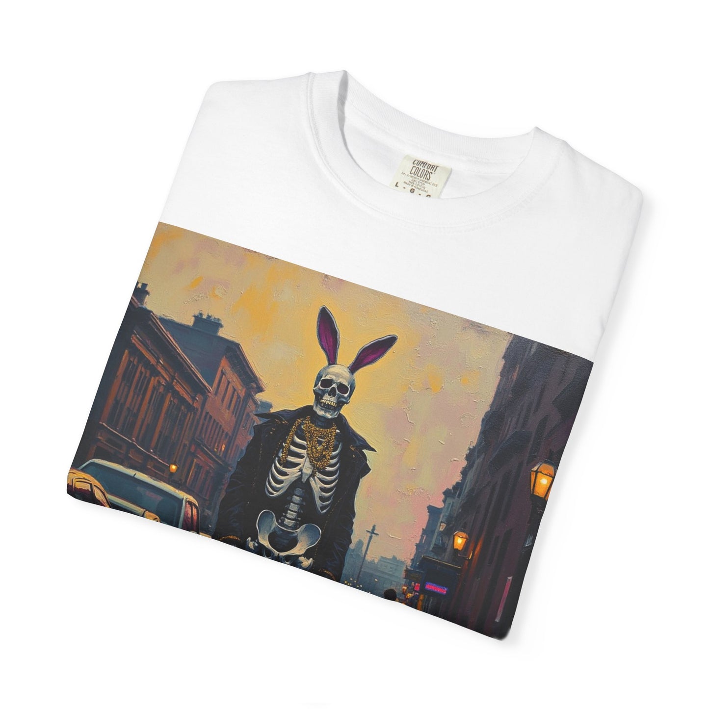 Skeleton Bunny Unisex T-Shirt, Cool Halloween Tee, Vintage Style Shirt, Spooky Fashion, Casual Wear, Gift for Men and Women