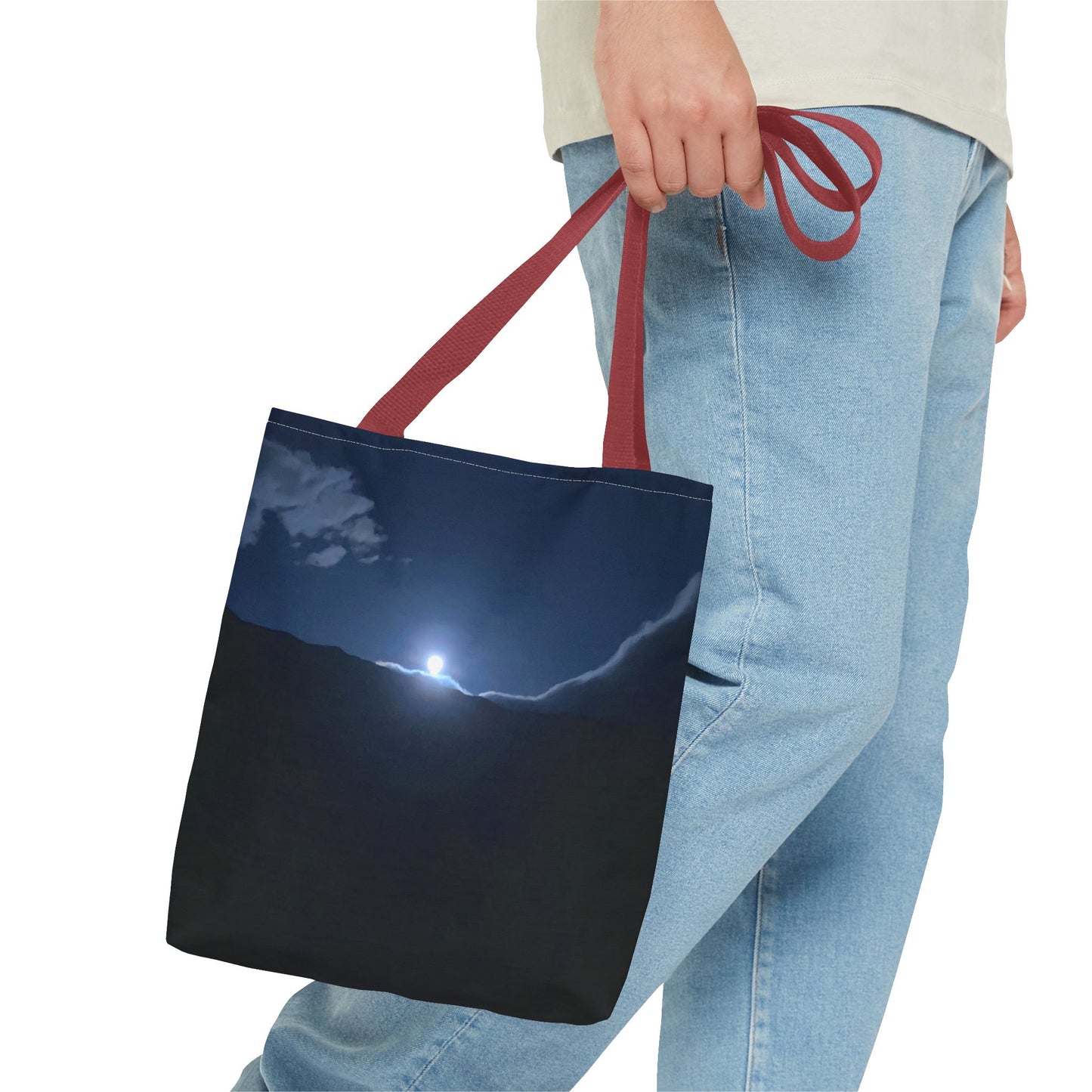 Norwegian Fjord Moon Tote Bag