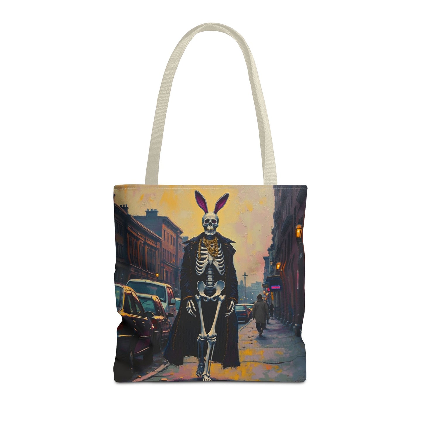 Tote Bag Andy Warhol Style Skeleton Halloween Bunny