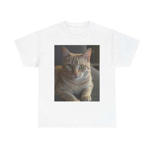 Cute Cat Unisex Heavy Cotton Tee, Cat Lover Gift, Pet Owner Apparel, Animal T-Shirt, Weekend Casual Wear, Birthday Gift
