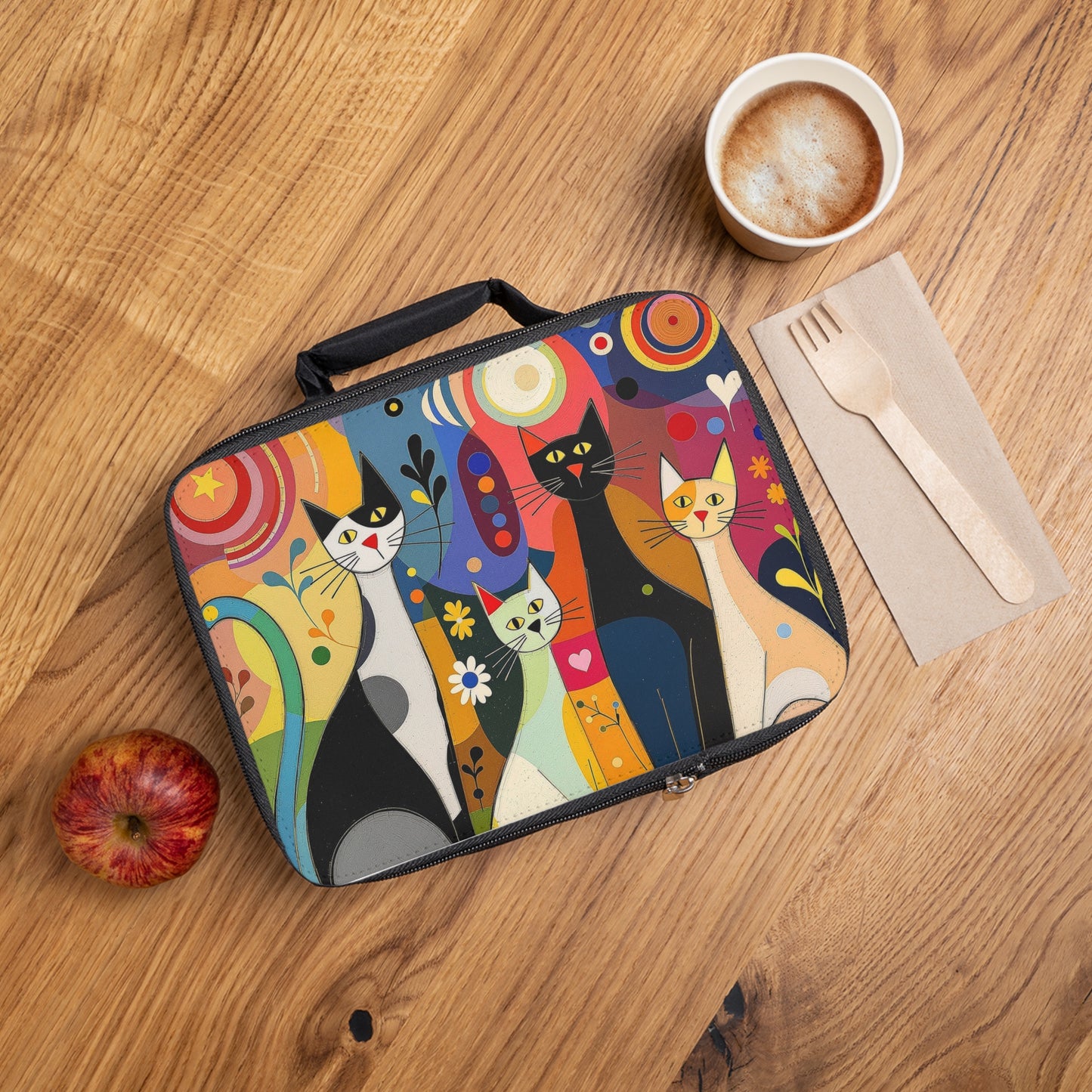 Lunch Bag - cats in Kandinsky manner