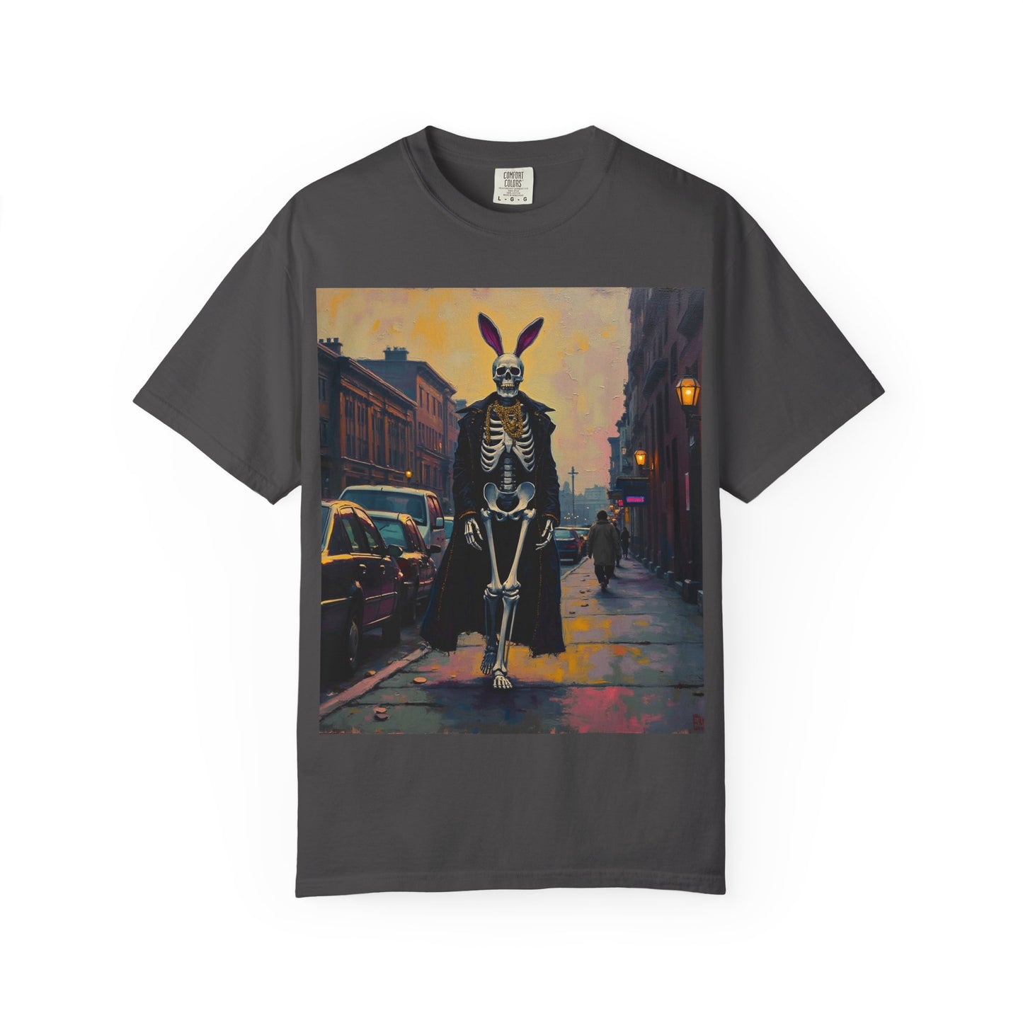 Skeleton Bunny Unisex T-Shirt, Cool Halloween Tee, Vintage Style Shirt, Spooky Fashion, Casual Wear, Gift for Men and Women