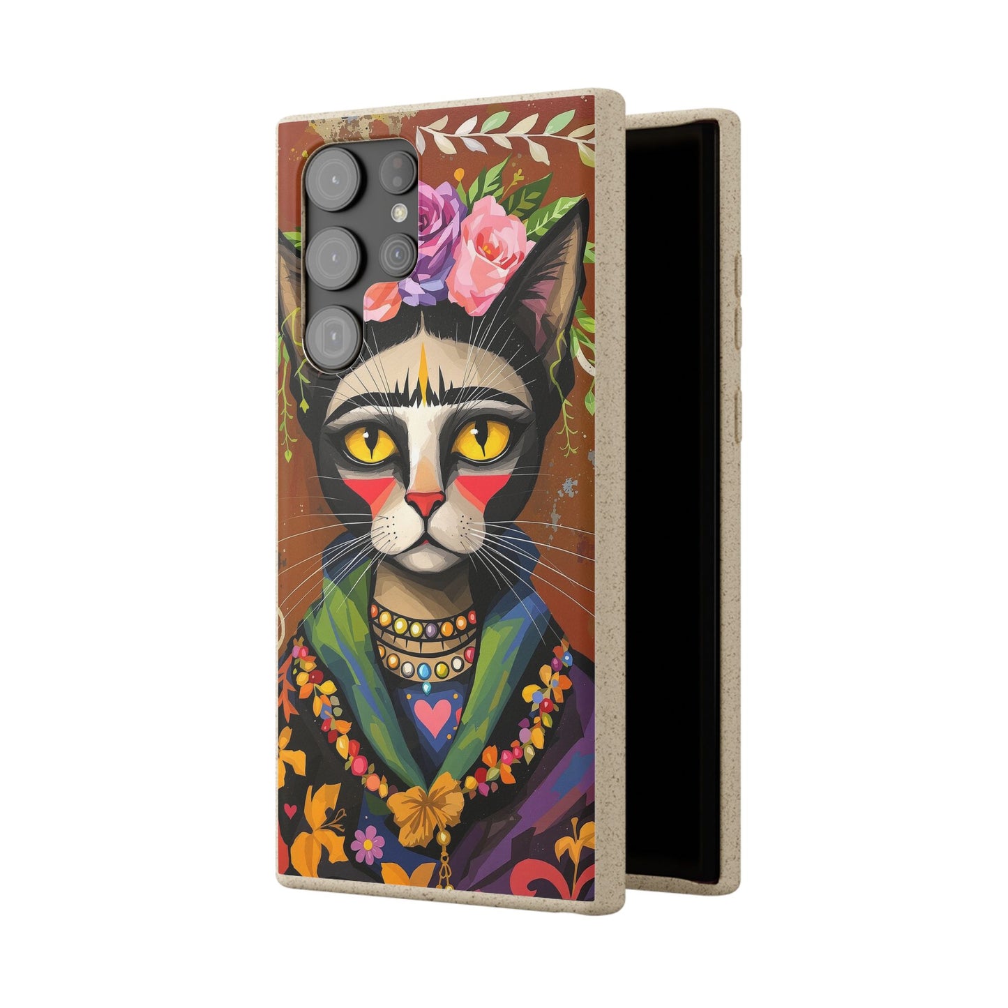 Phone Case - Frida Kahlo Cat, Eco Biodegradable