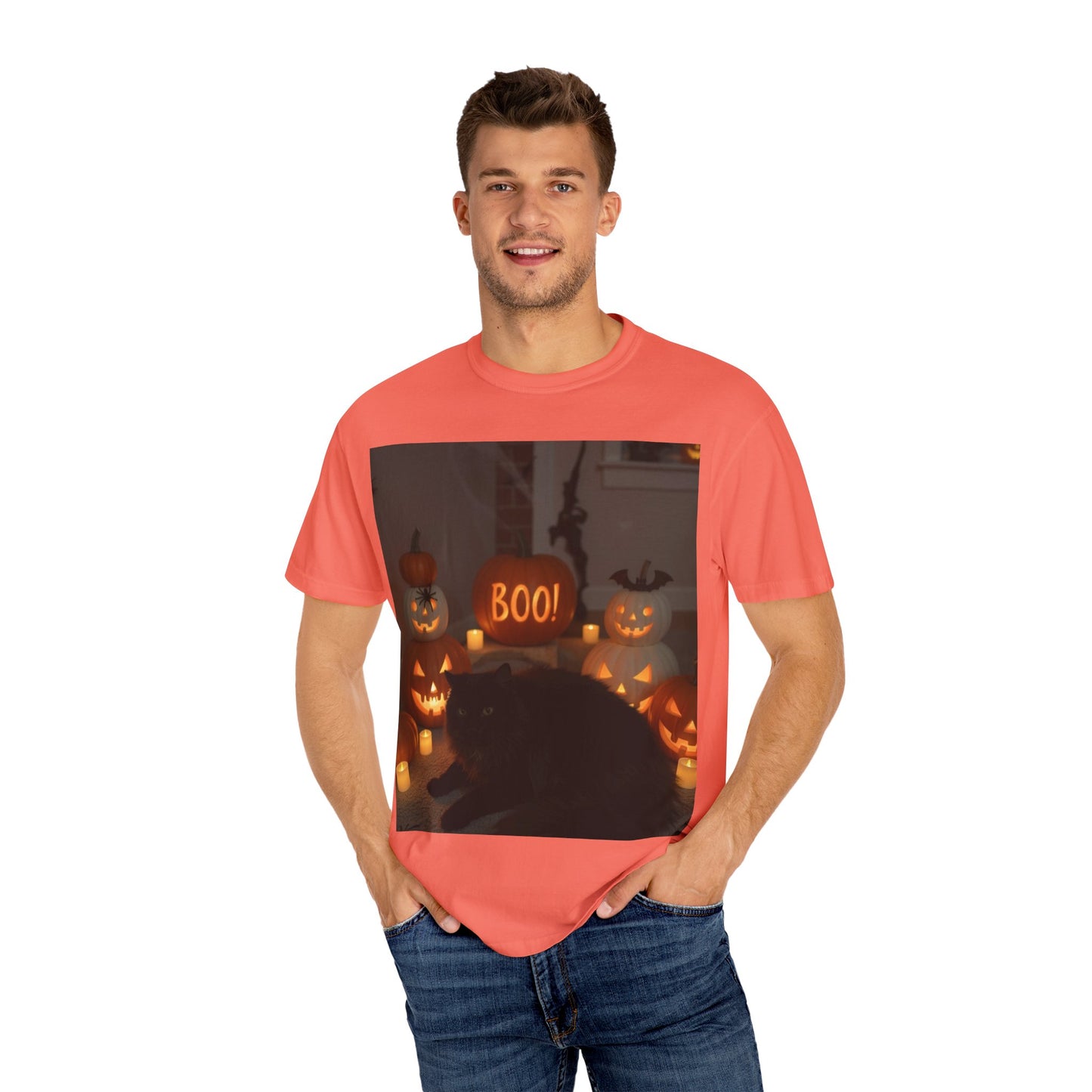 Spooky Cat T-Shirt, Halloween Shirt, Unisex Tee, Boo Graphic Tee, Fall Fashion, Pet Lover Gift