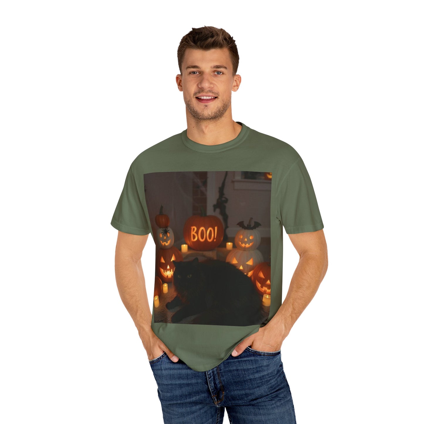 Spooky Cat T-Shirt, Halloween Shirt, Unisex Tee, Boo Graphic Tee, Fall Fashion, Pet Lover Gift