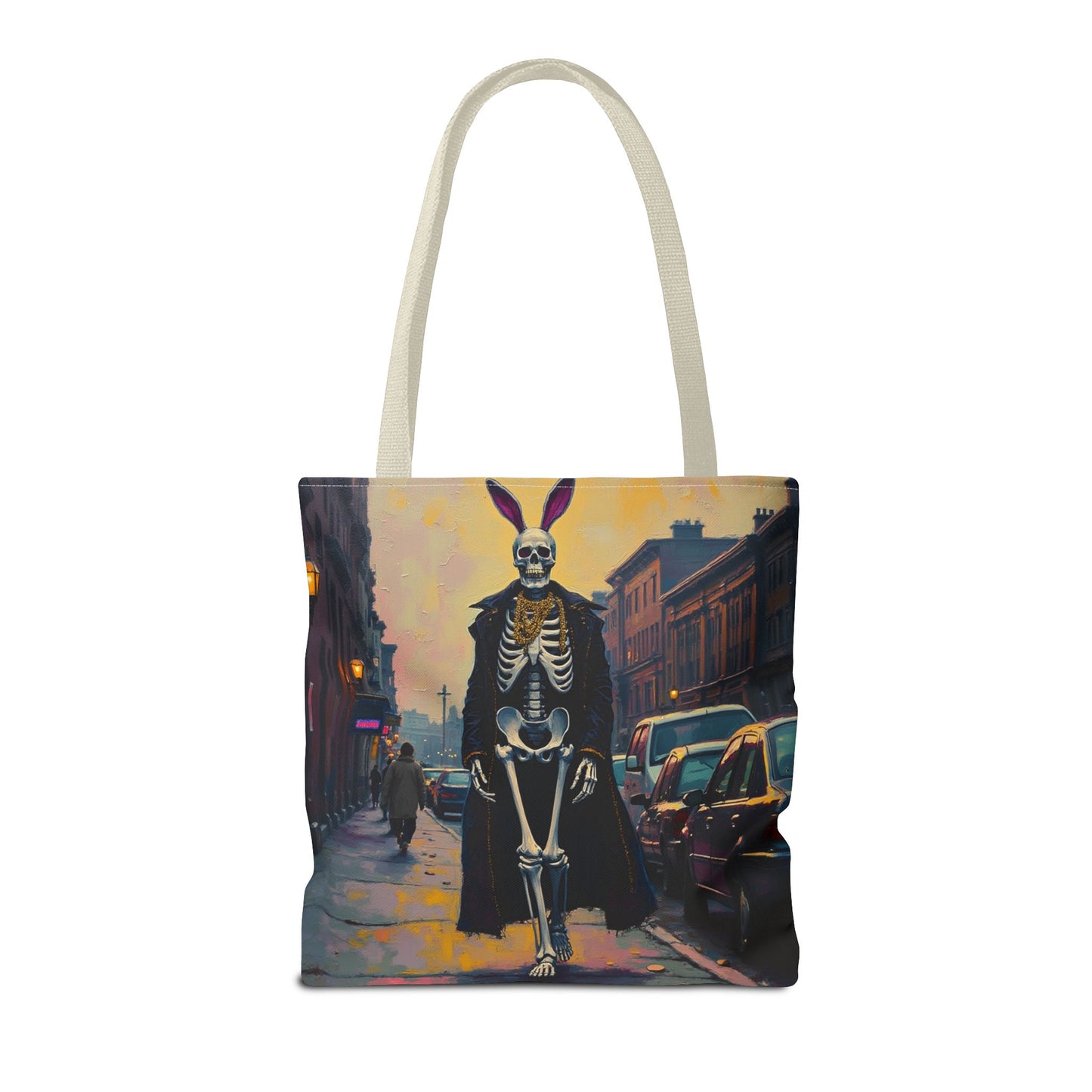 Tote Bag Andy Warhol Style Skeleton Halloween Bunny