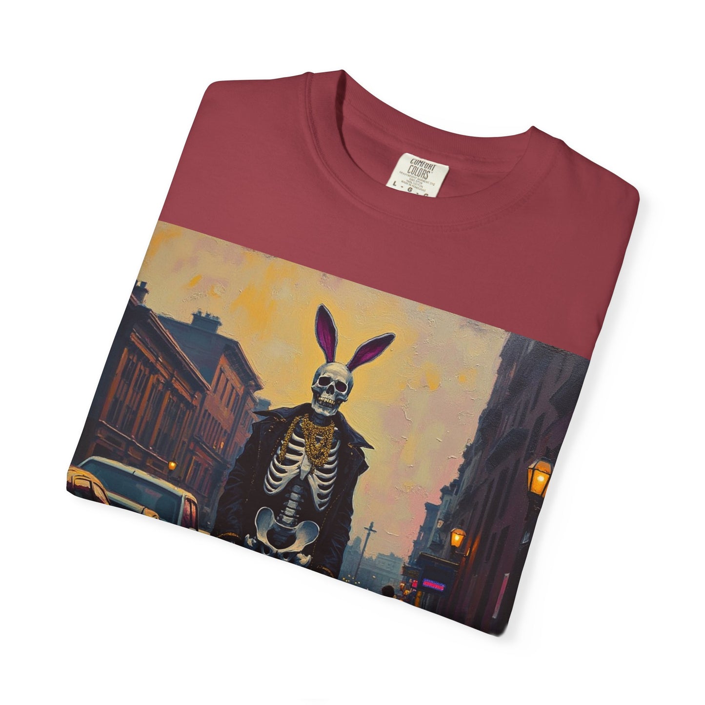 Skeleton Bunny Unisex T-Shirt, Cool Halloween Tee, Vintage Style Shirt, Spooky Fashion, Casual Wear, Gift for Men and Women