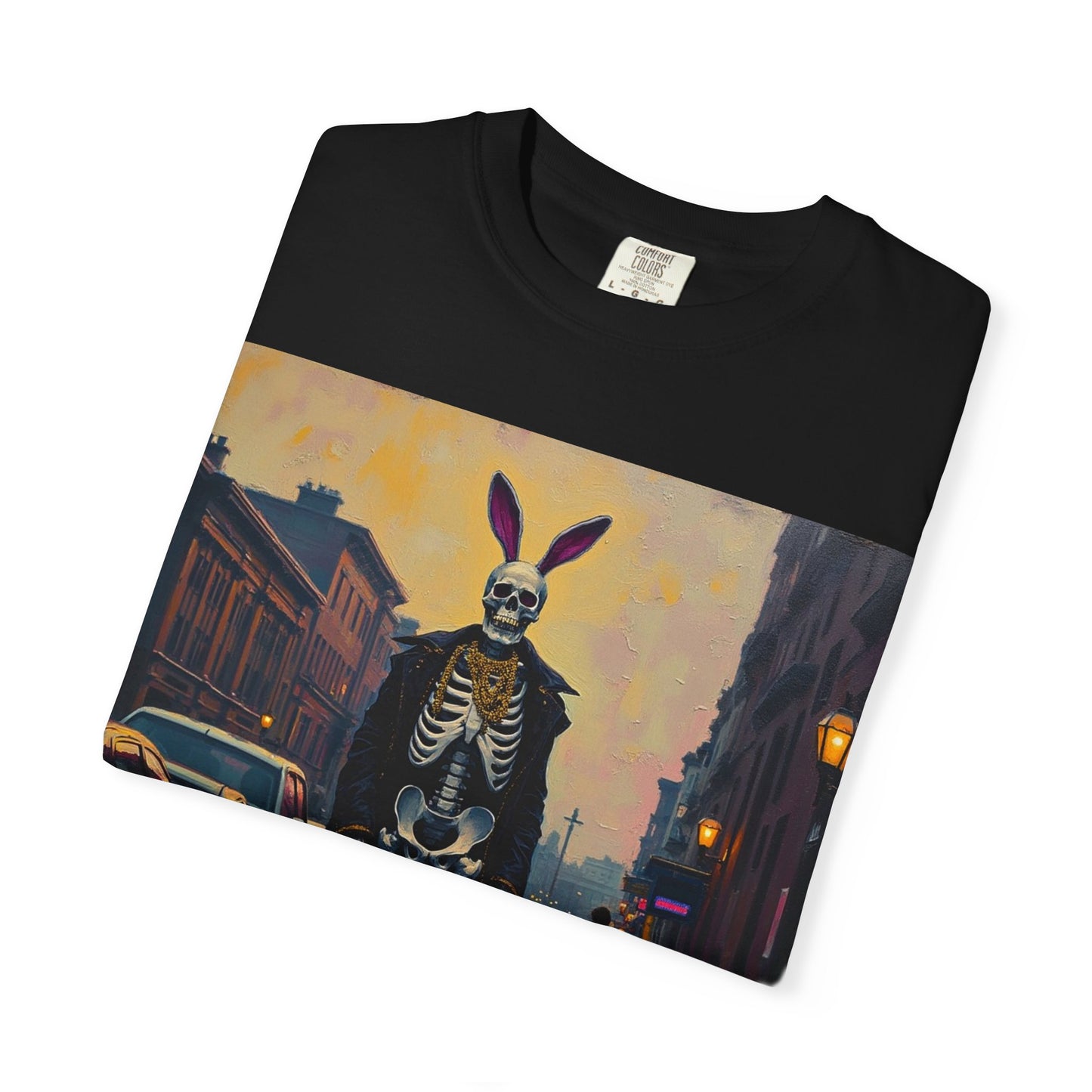 Skeleton Bunny Unisex T-Shirt, Cool Halloween Tee, Vintage Style Shirt, Spooky Fashion, Casual Wear, Gift for Men and Women