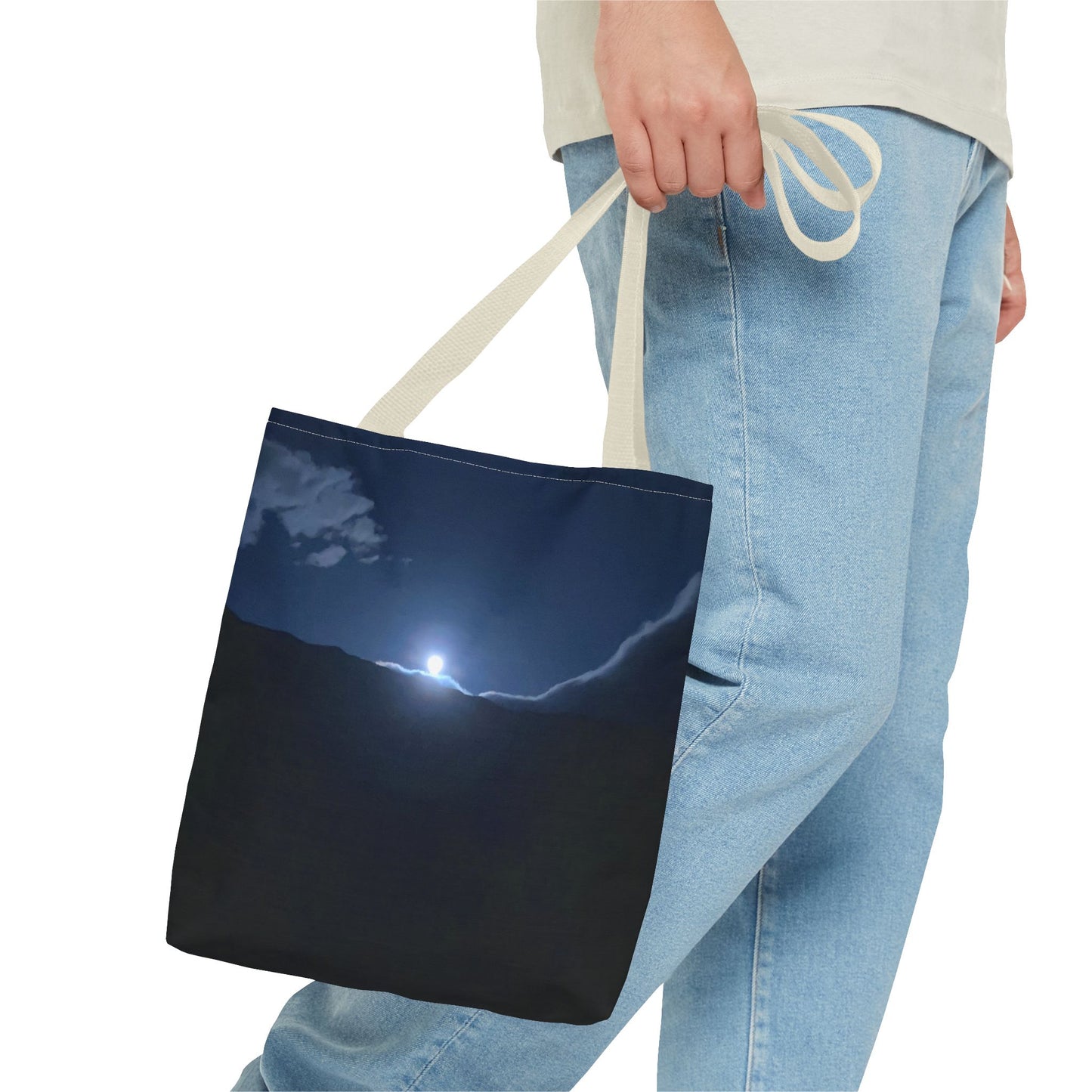Norwegian Fjord Moon Tote Bag
