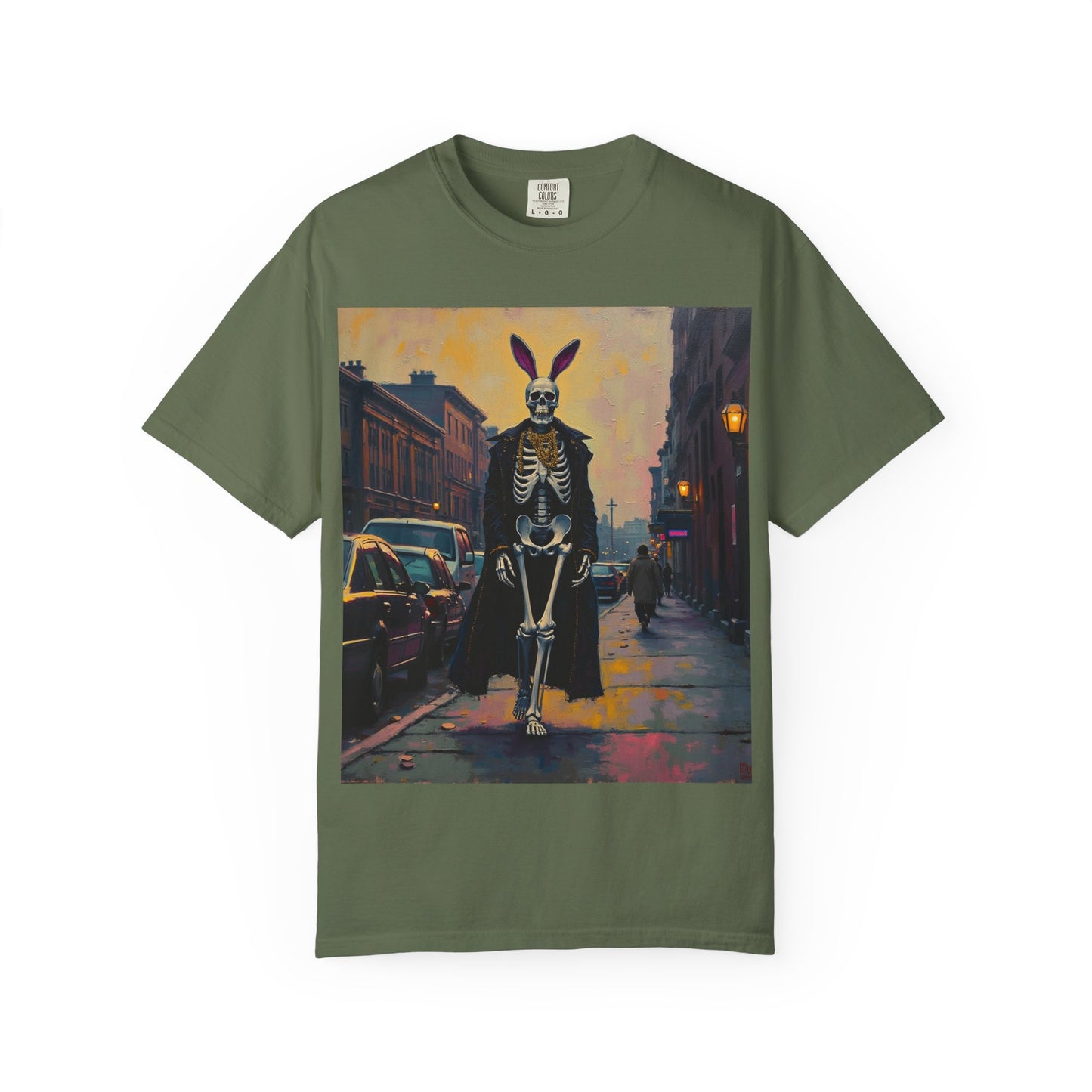 Skeleton Bunny Unisex T-Shirt, Cool Halloween Tee, Vintage Style Shirt, Spooky Fashion, Casual Wear, Gift for Men and Women