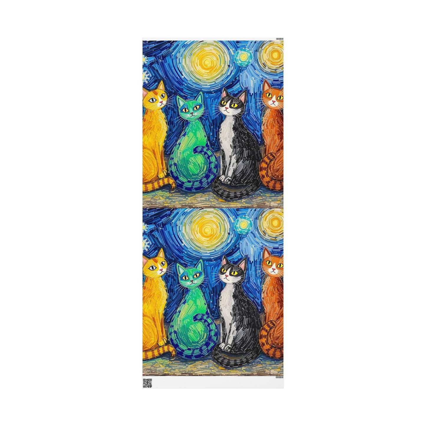 Gift Wrapping Paper - Van Gogh Cats Style Unique Design