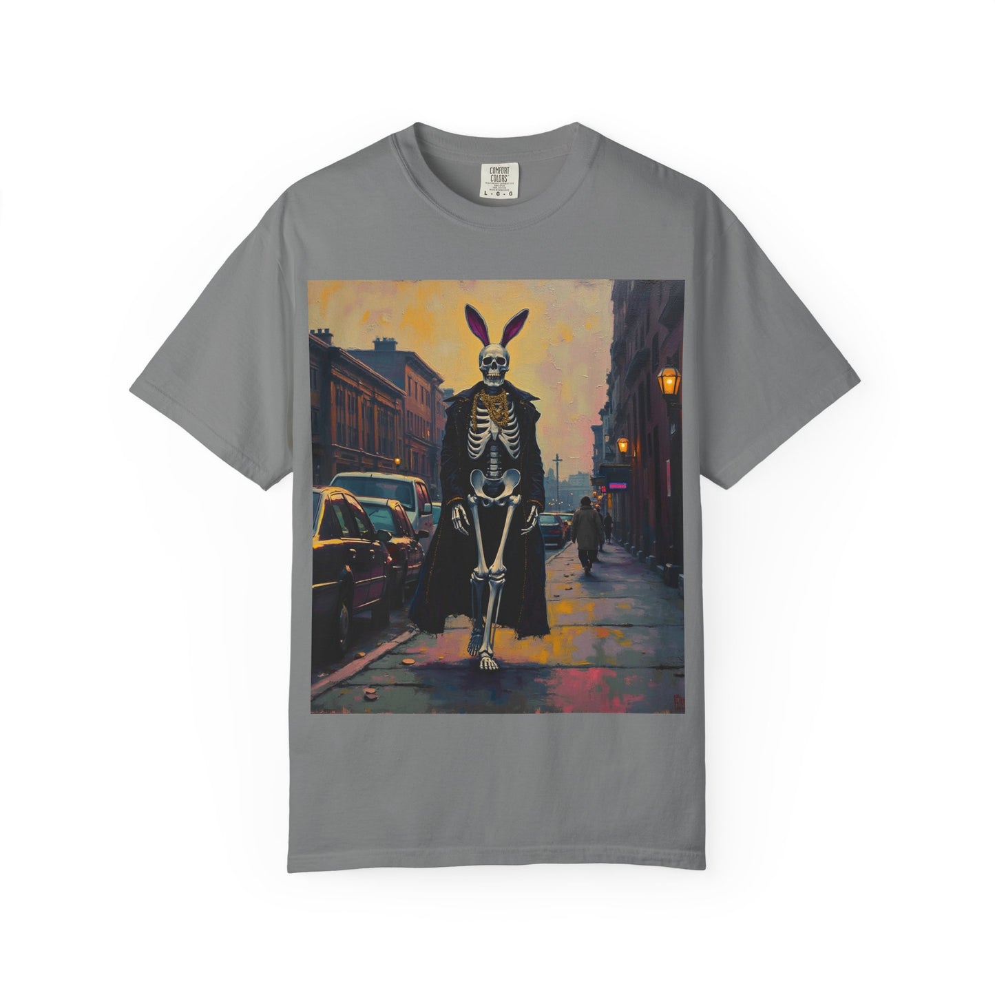 Skeleton Bunny Unisex T-Shirt, Cool Halloween Tee, Vintage Style Shirt, Spooky Fashion, Casual Wear, Gift for Men and Women