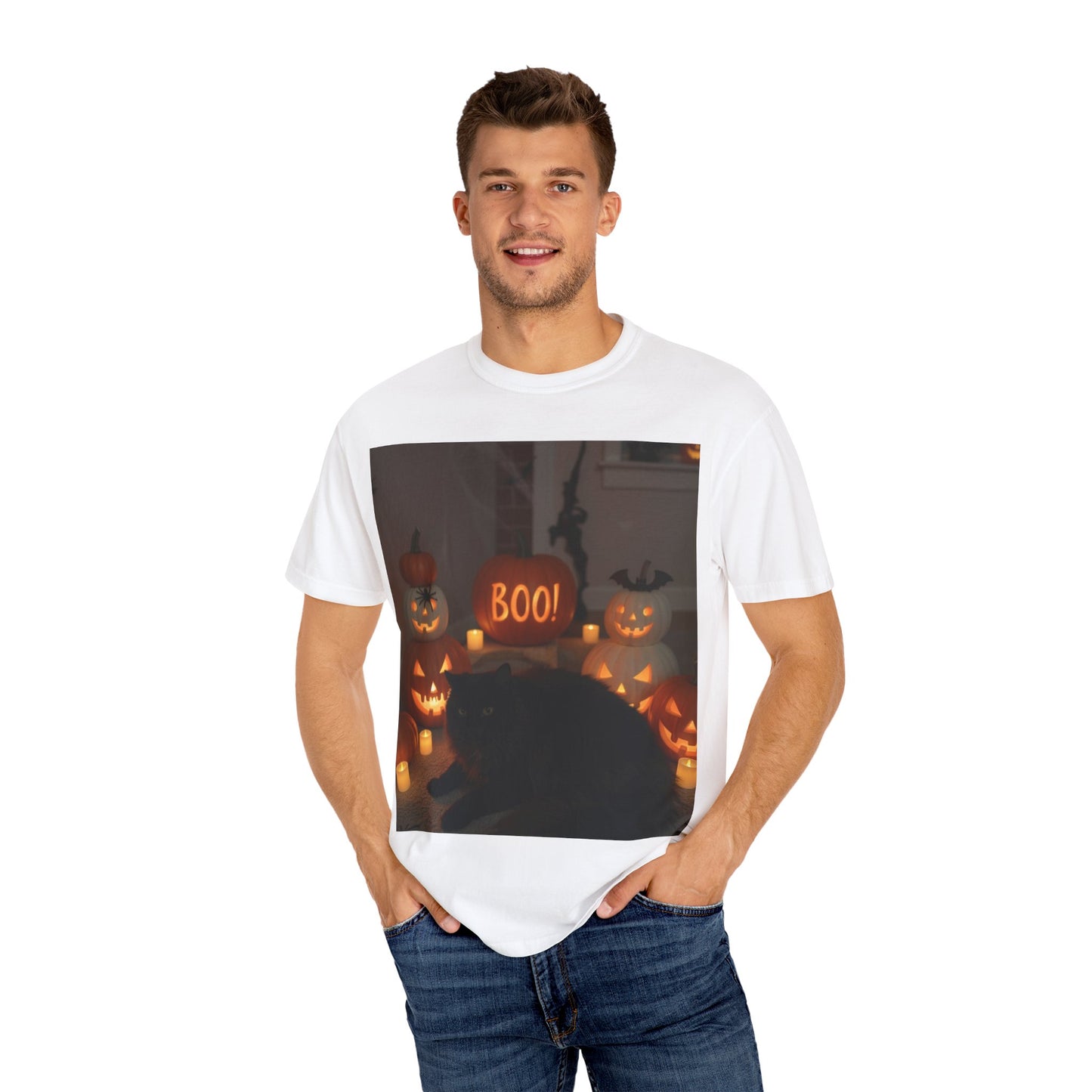 Spooky Cat T-Shirt, Halloween Shirt, Unisex Tee, Boo Graphic Tee, Fall Fashion, Pet Lover Gift