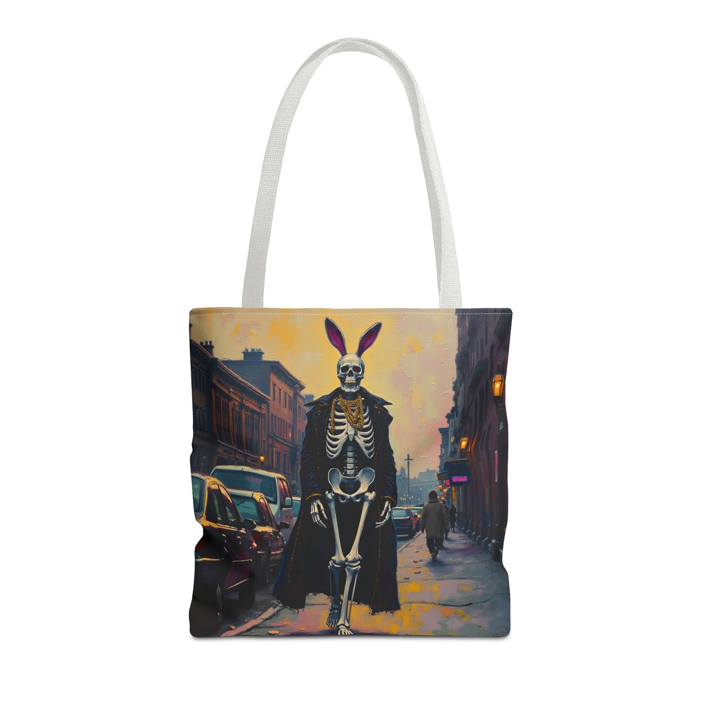 Tote Bag Andy Warhol Style Skeleton Halloween Bunny