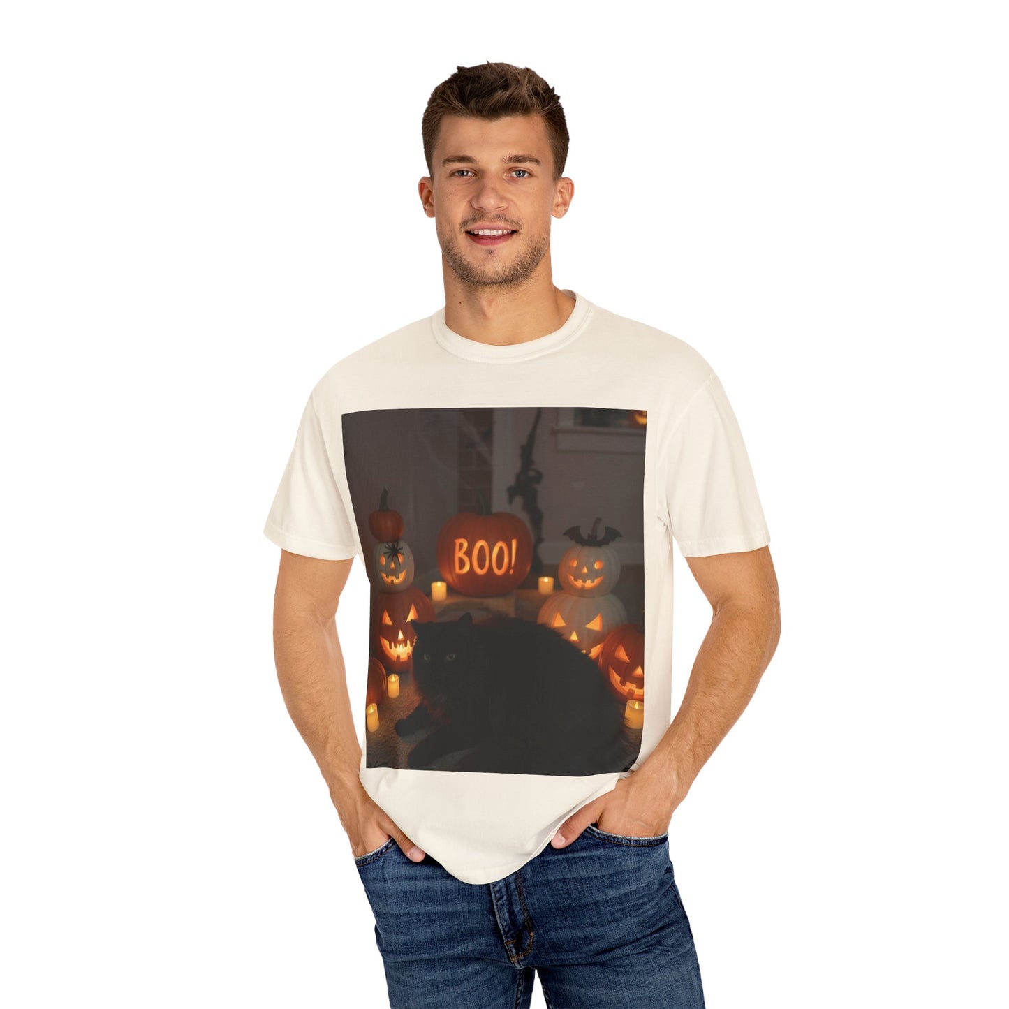 Spooky Cat T-Shirt, Halloween Shirt, Unisex Tee, Boo Graphic Tee, Fall Fashion, Pet Lover Gift