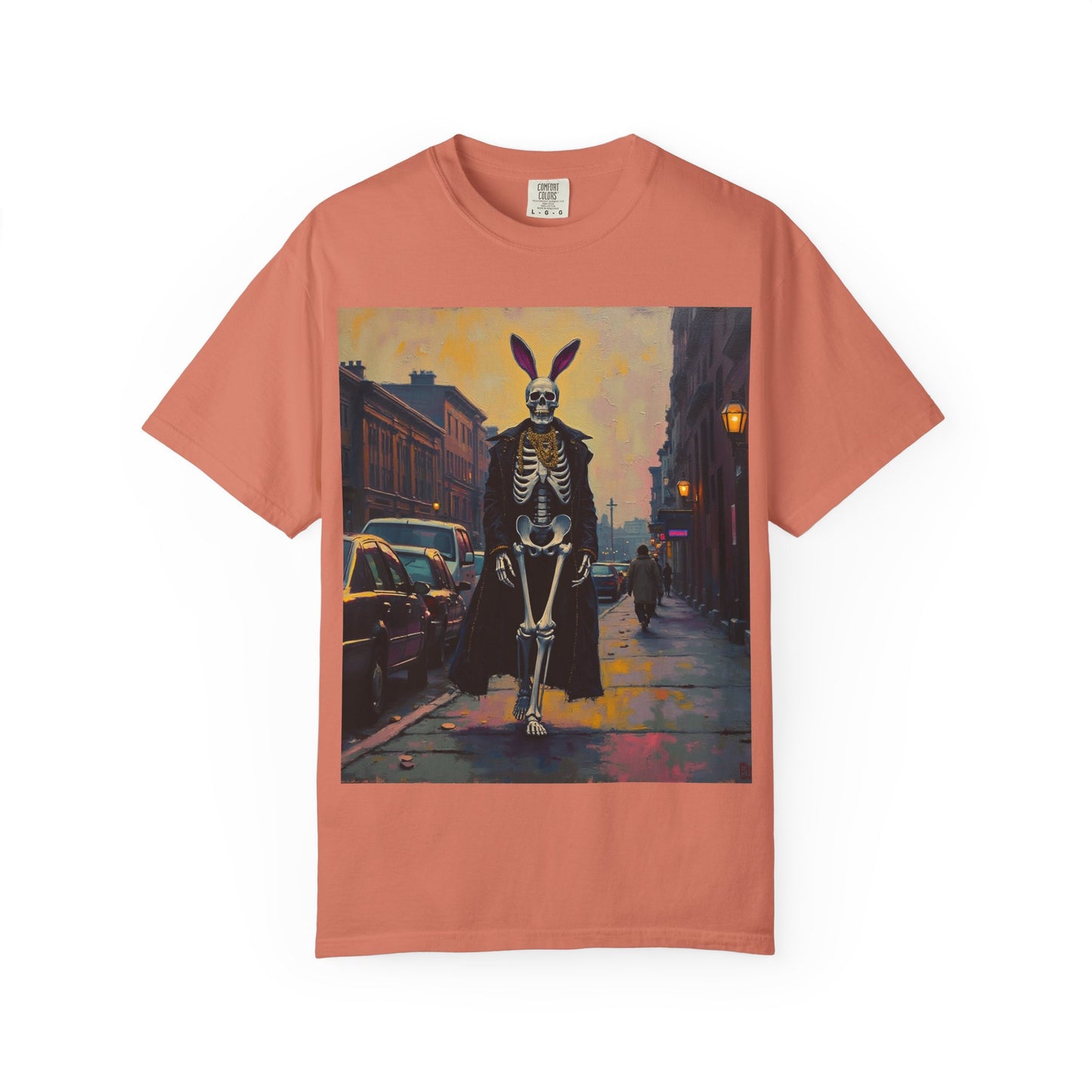 Skeleton Bunny Unisex T-Shirt, Cool Halloween Tee, Vintage Style Shirt, Spooky Fashion, Casual Wear, Gift for Men and Women