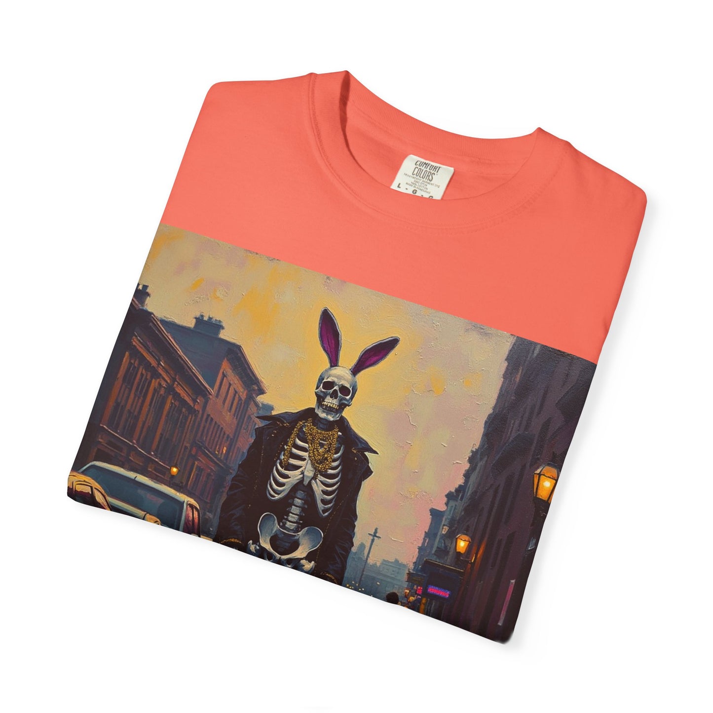 Skeleton Bunny Unisex T-Shirt, Cool Halloween Tee, Vintage Style Shirt, Spooky Fashion, Casual Wear, Gift for Men and Women