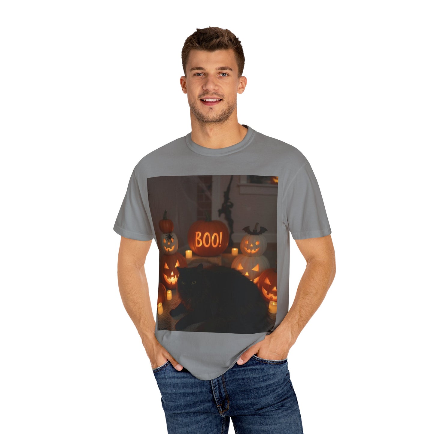 Spooky Cat T-Shirt, Halloween Shirt, Unisex Tee, Boo Graphic Tee, Fall Fashion, Pet Lover Gift