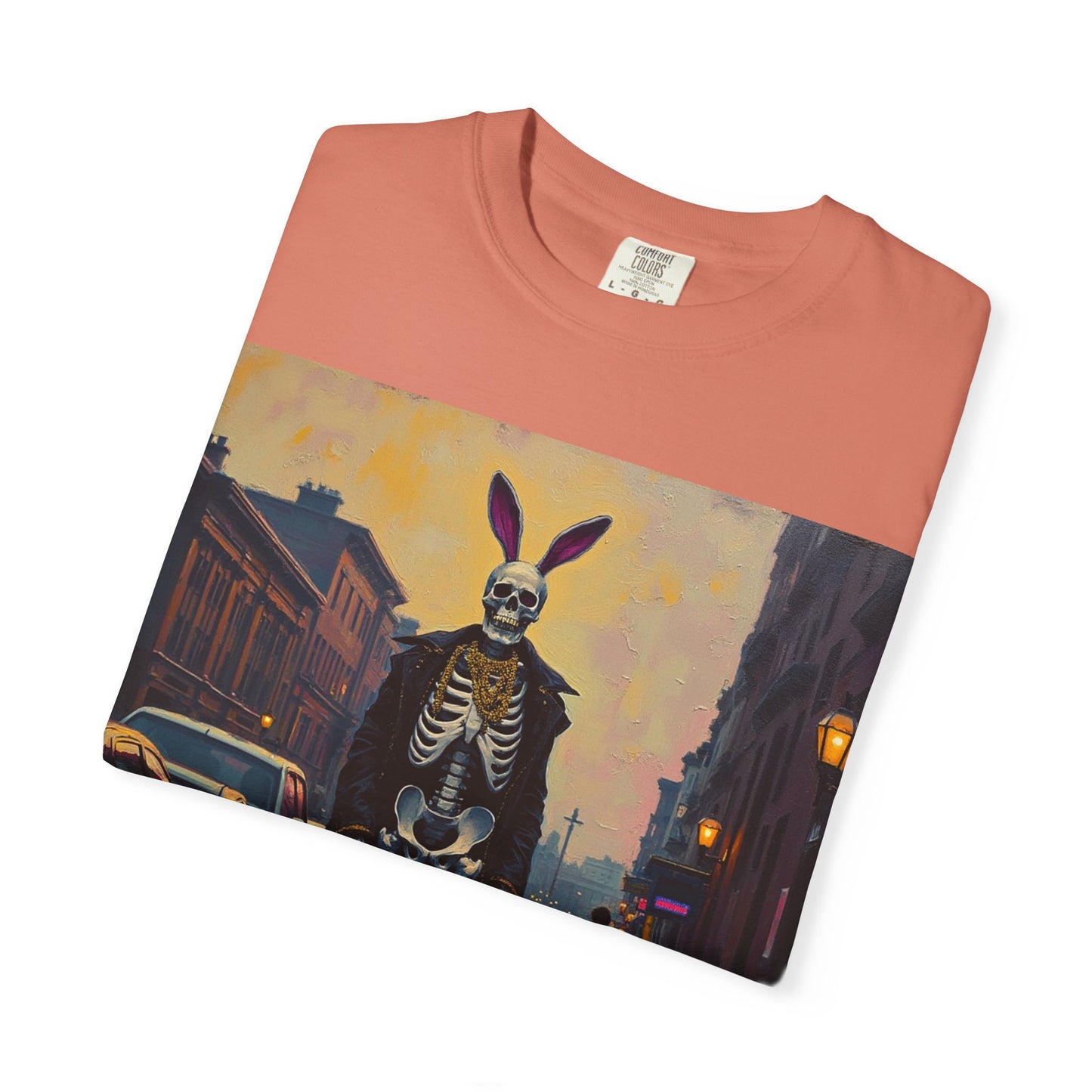 Skeleton Bunny Unisex T-Shirt, Cool Halloween Tee, Vintage Style Shirt, Spooky Fashion, Casual Wear, Gift for Men and Women