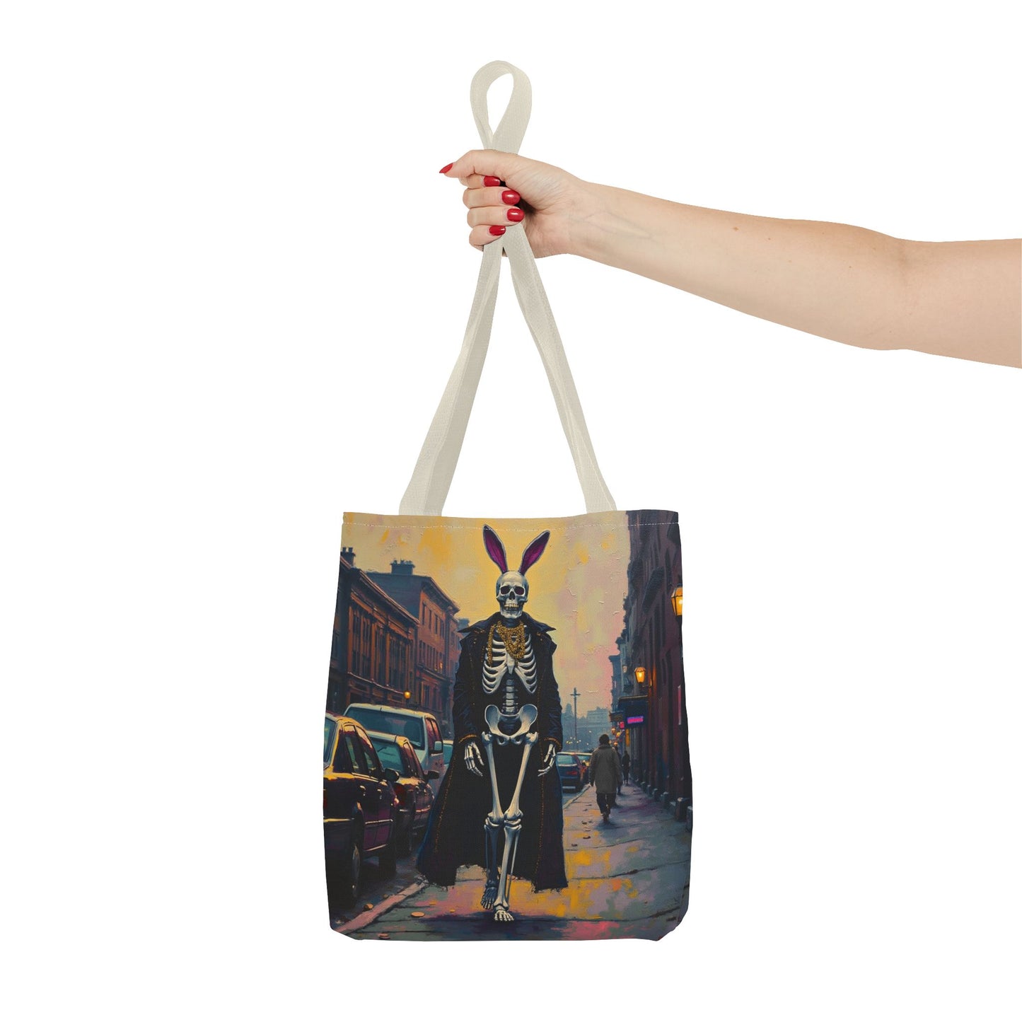 Tote Bag Andy Warhol Style Skeleton Halloween Bunny