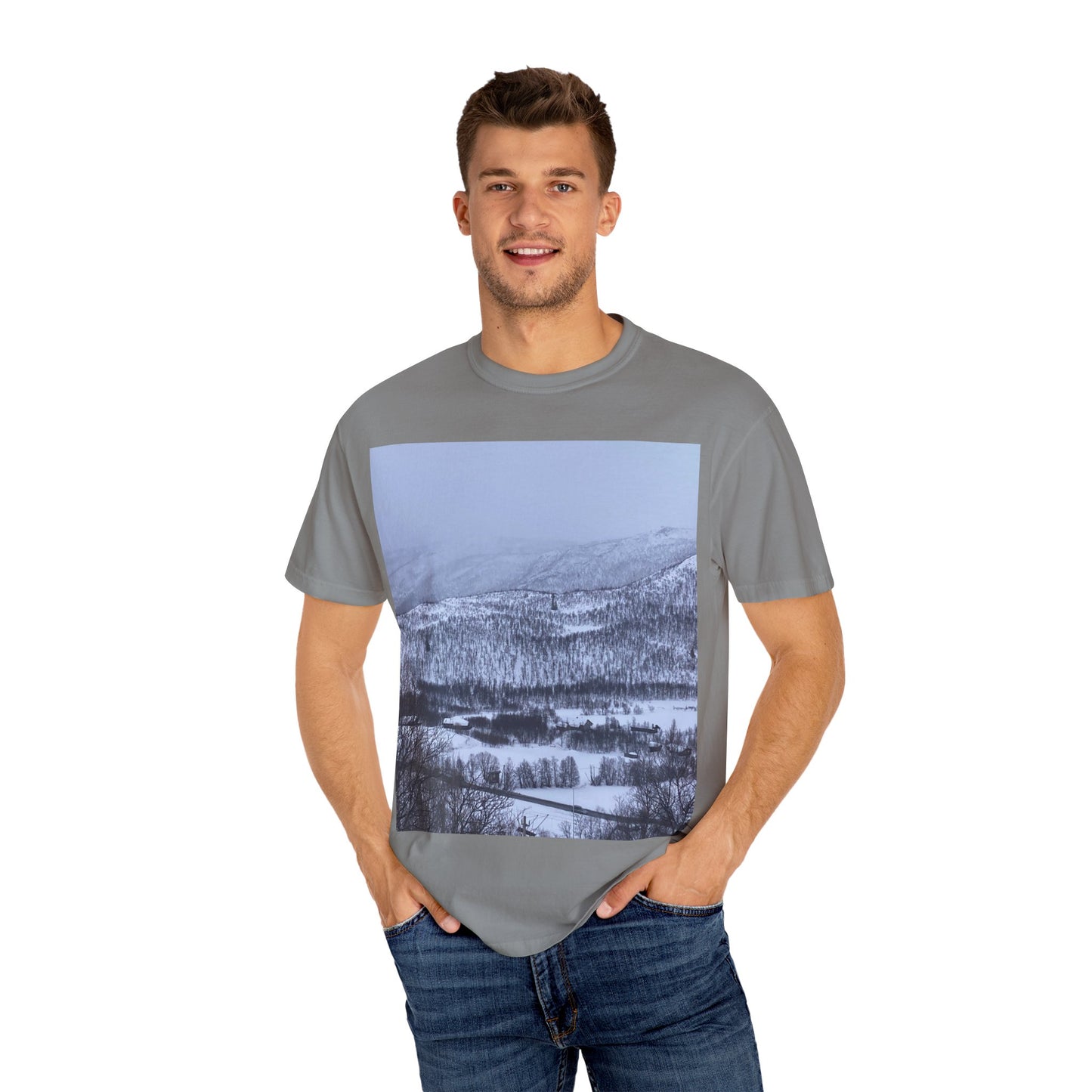 Winter Landscape Unisex T-Shirt, Cozy Tee, Gift for Nature Lovers, Outdoor Adventure Shirt, Casual Apparel