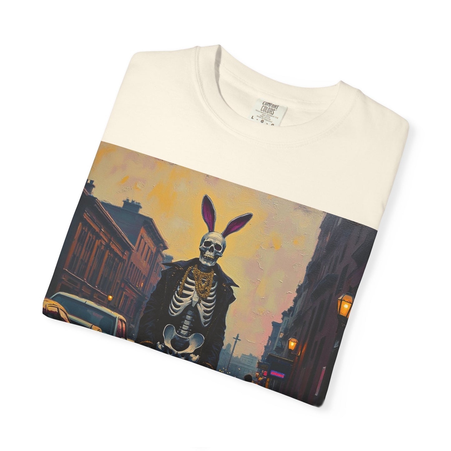 Skeleton Bunny Unisex T-Shirt, Cool Halloween Tee, Vintage Style Shirt, Spooky Fashion, Casual Wear, Gift for Men and Women